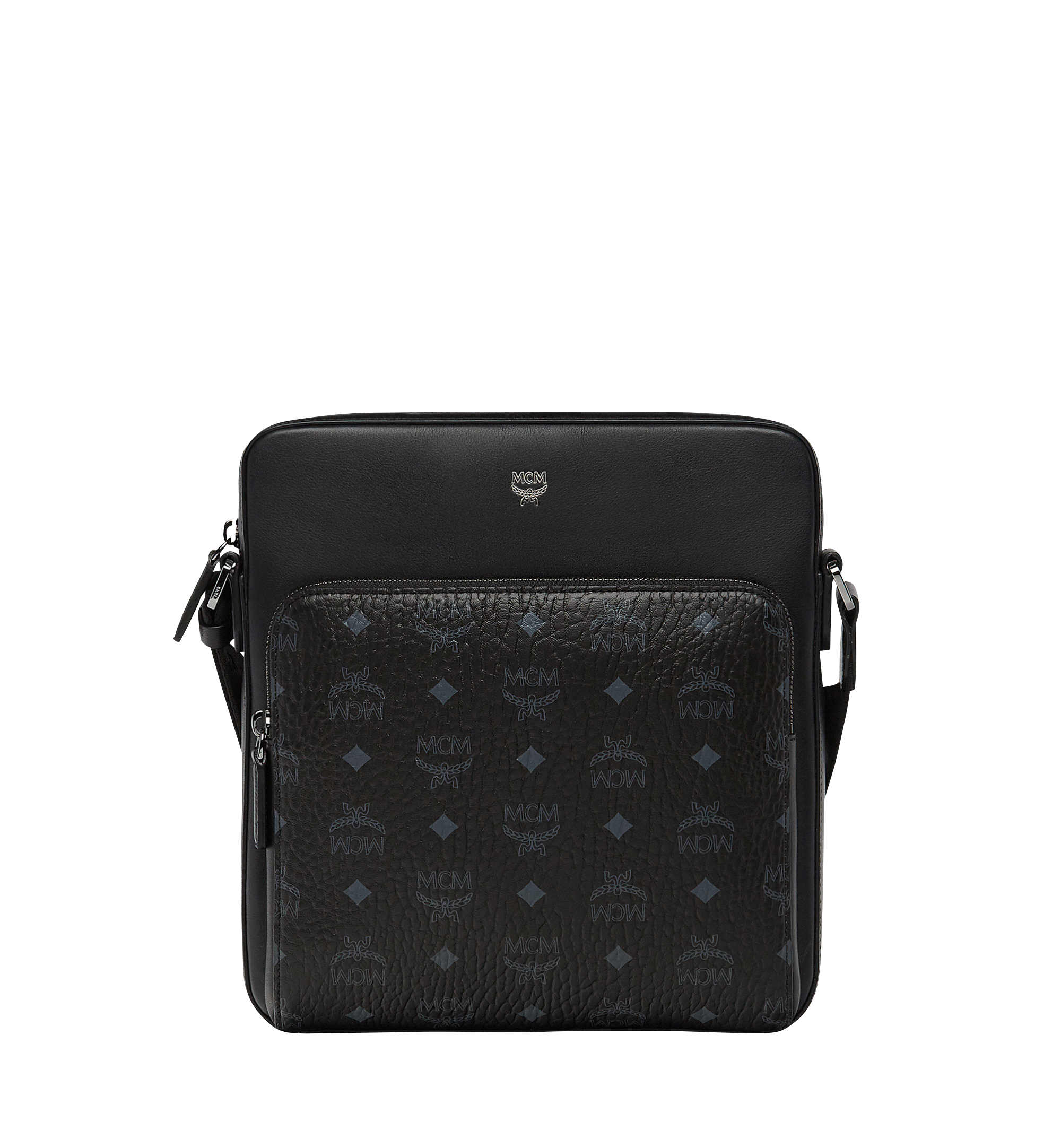 Small Ottomar Messenger in Visetos Black | MCM ®SG