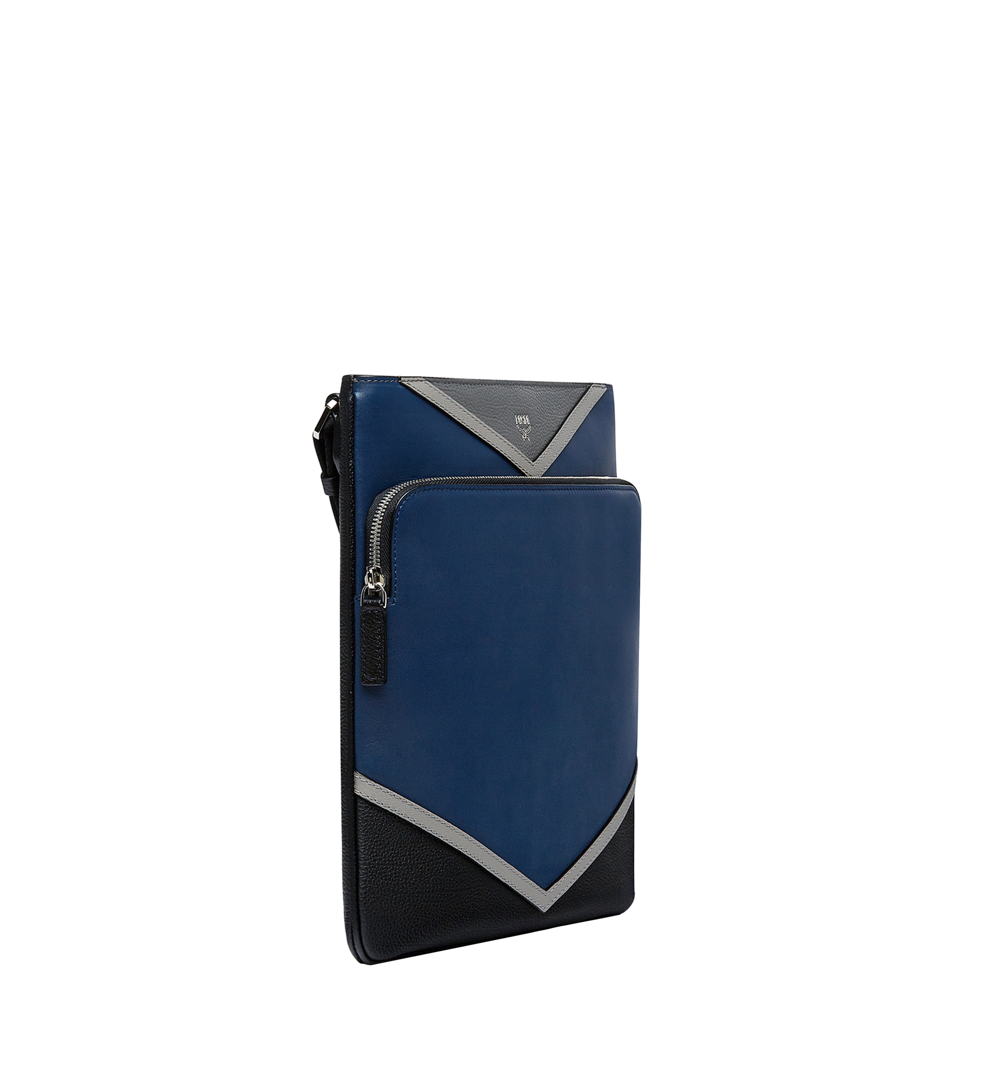 MCM Ottomar Flat Messenger in Chevron Leather Navy MMM8SOT40VA001 Plus de photos 1