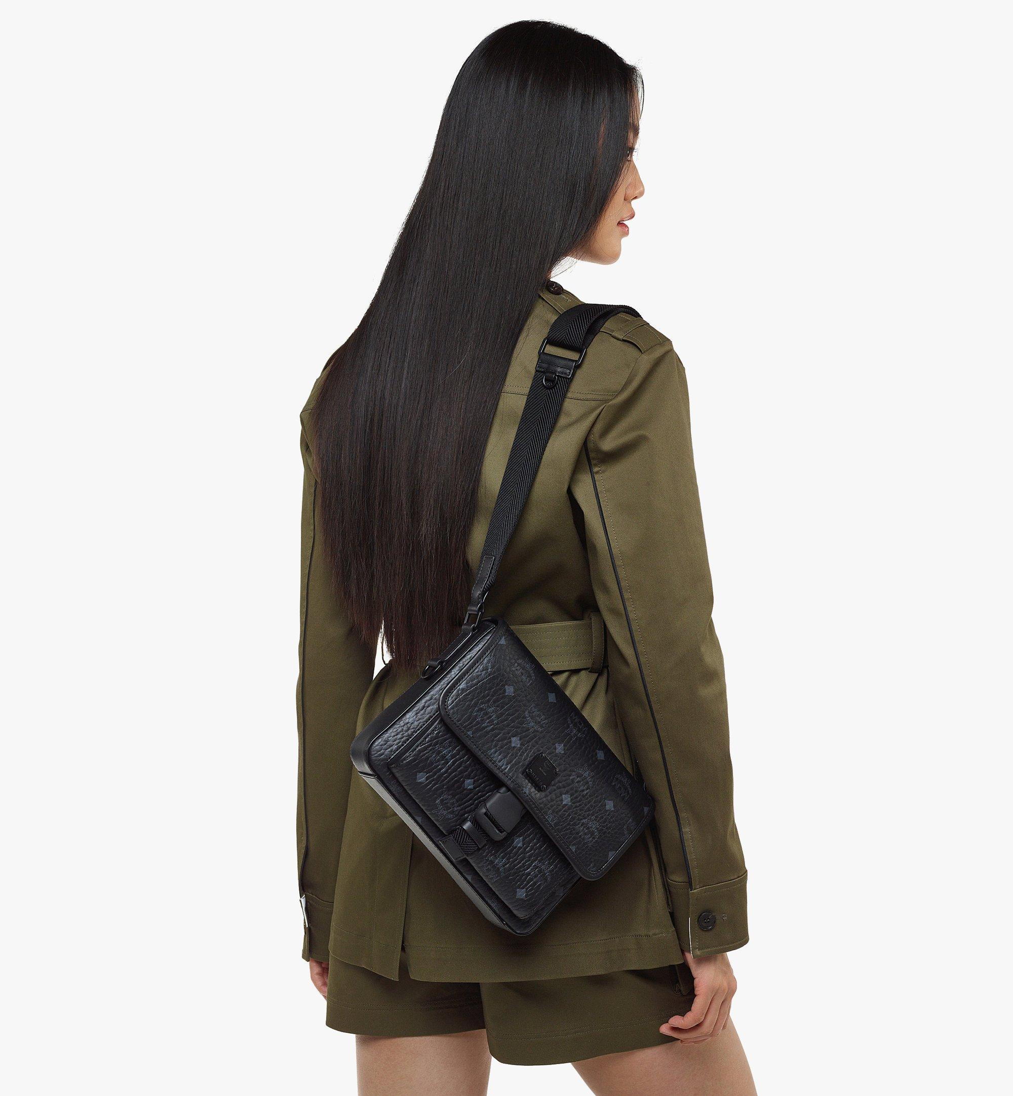 MCM Klassik Messenger in Visetos Black MMMCAKK01BK001 Alternate View 5