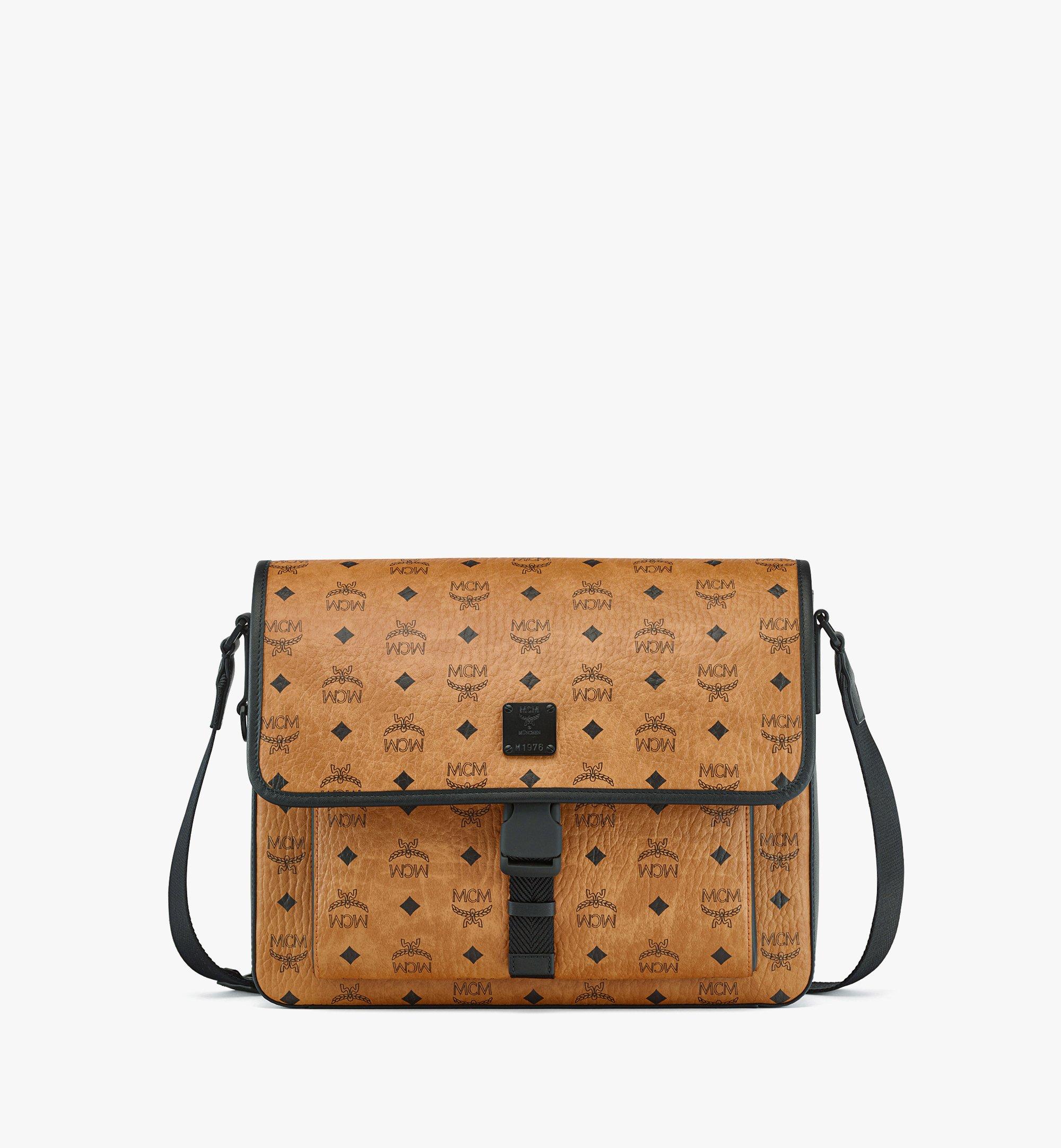 MCM Klassik Visetos Small Sling Bag - Cognac