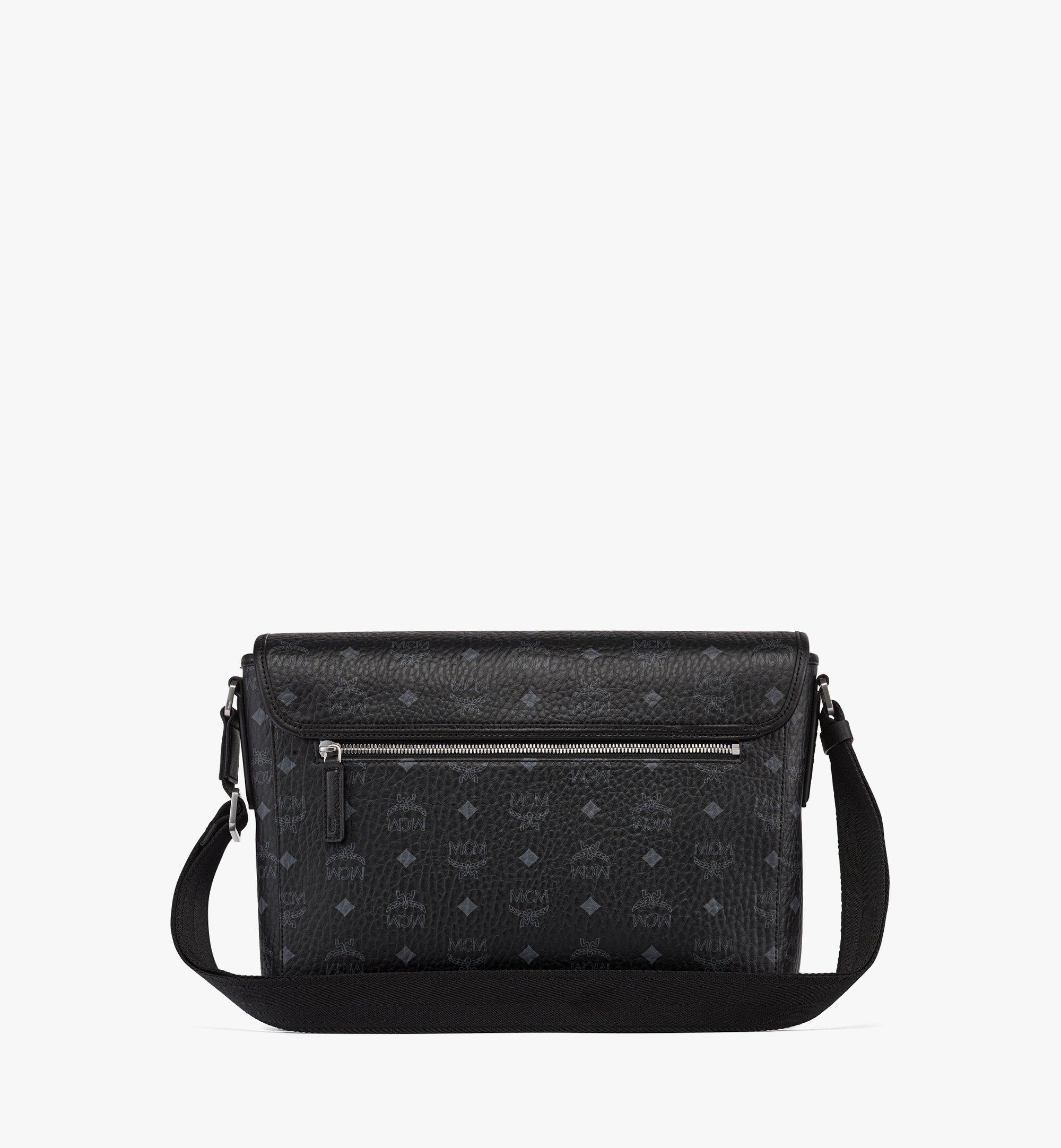 Medium Aren Messenger Tasche in Visetos Schwarz MCM DE