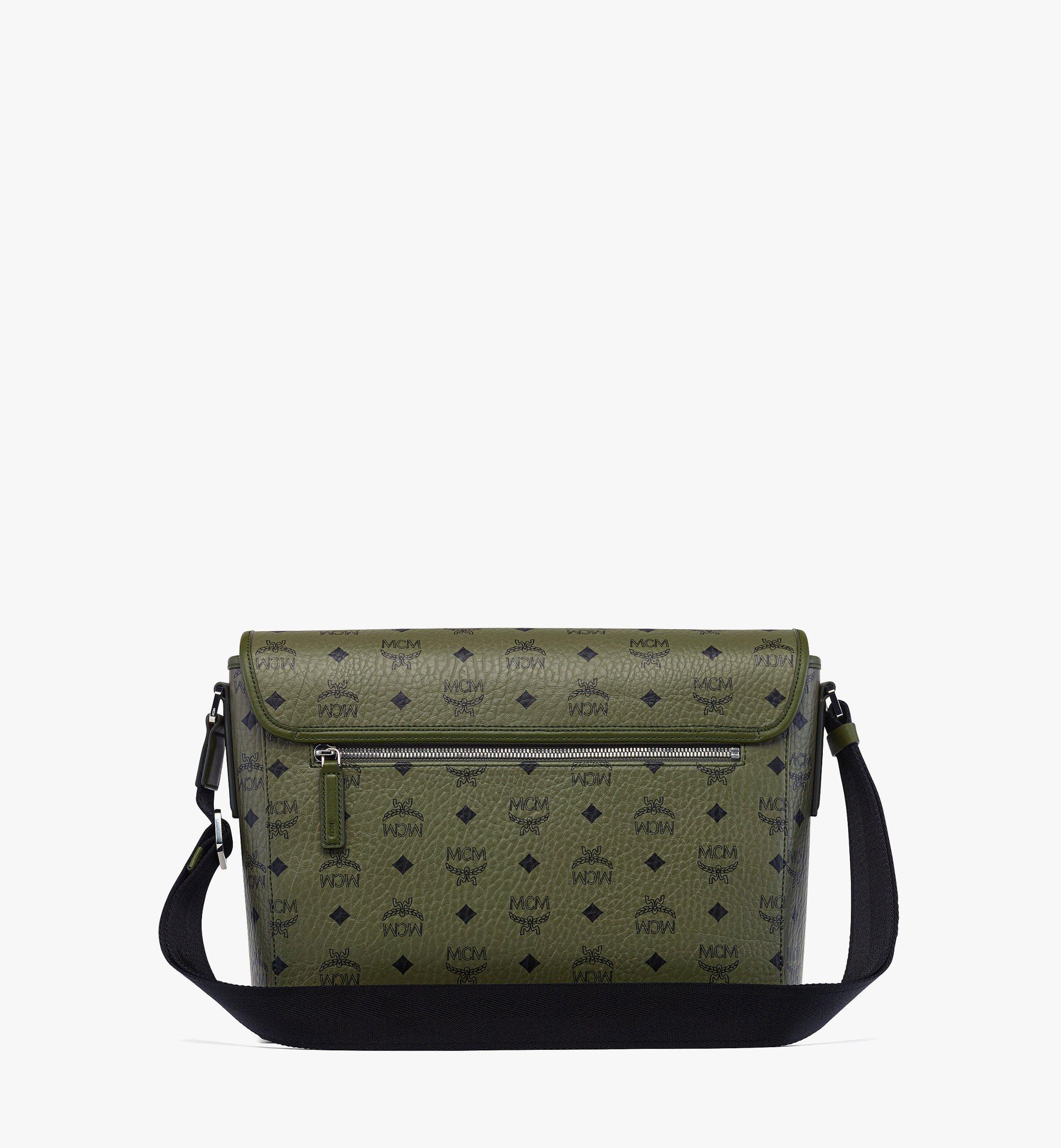 MCM Aren Messenger in Visetos Green MMMFSTA06K8001 Alternate View 3