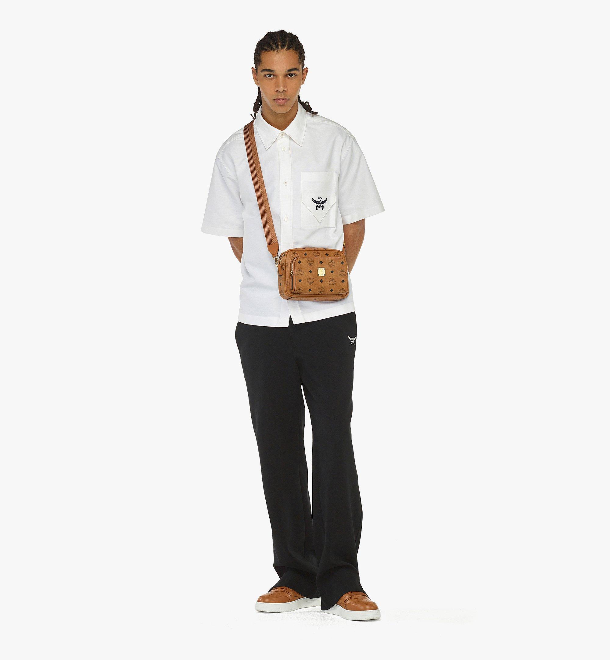 MCM Klassik Visetos Small Sling Bag - Cognac