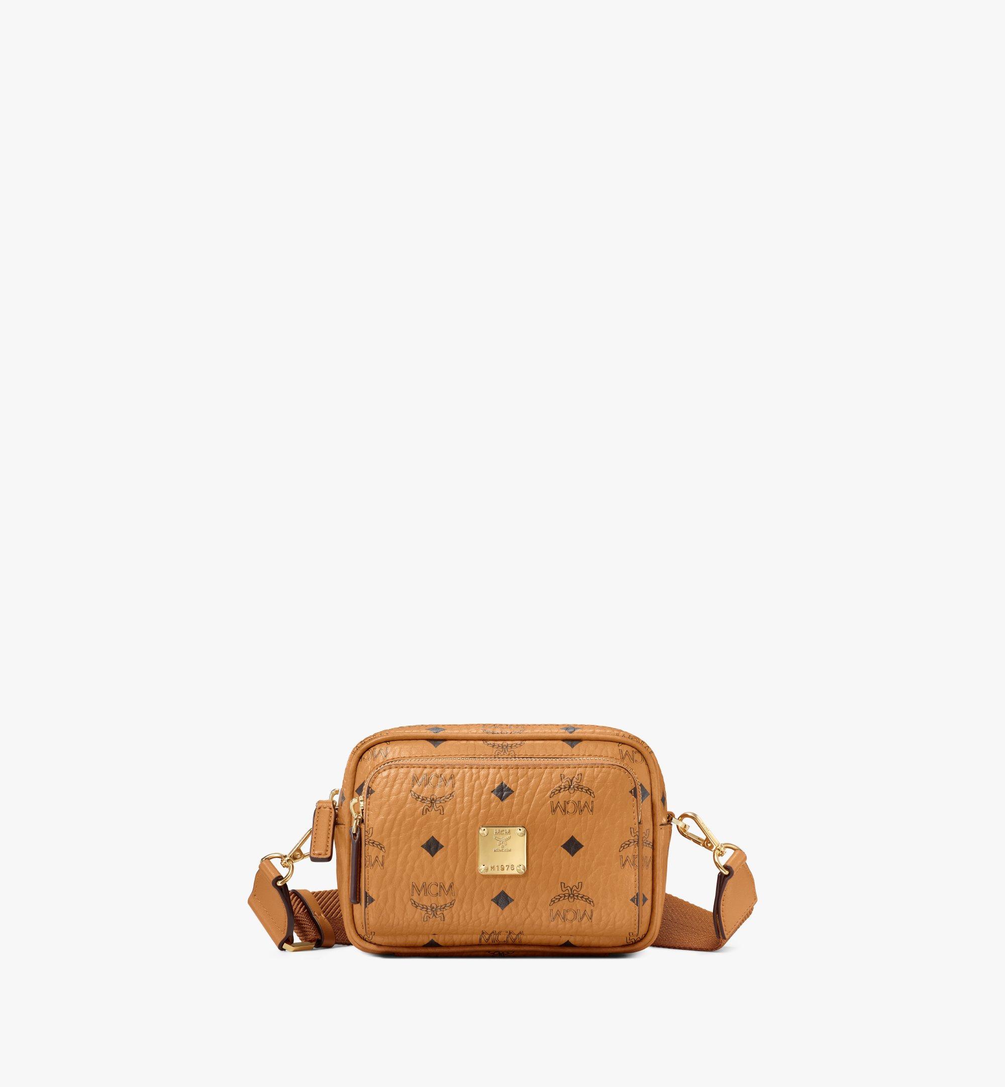 MCM Small Heritage Line Camera Crossbody Bag Cognac