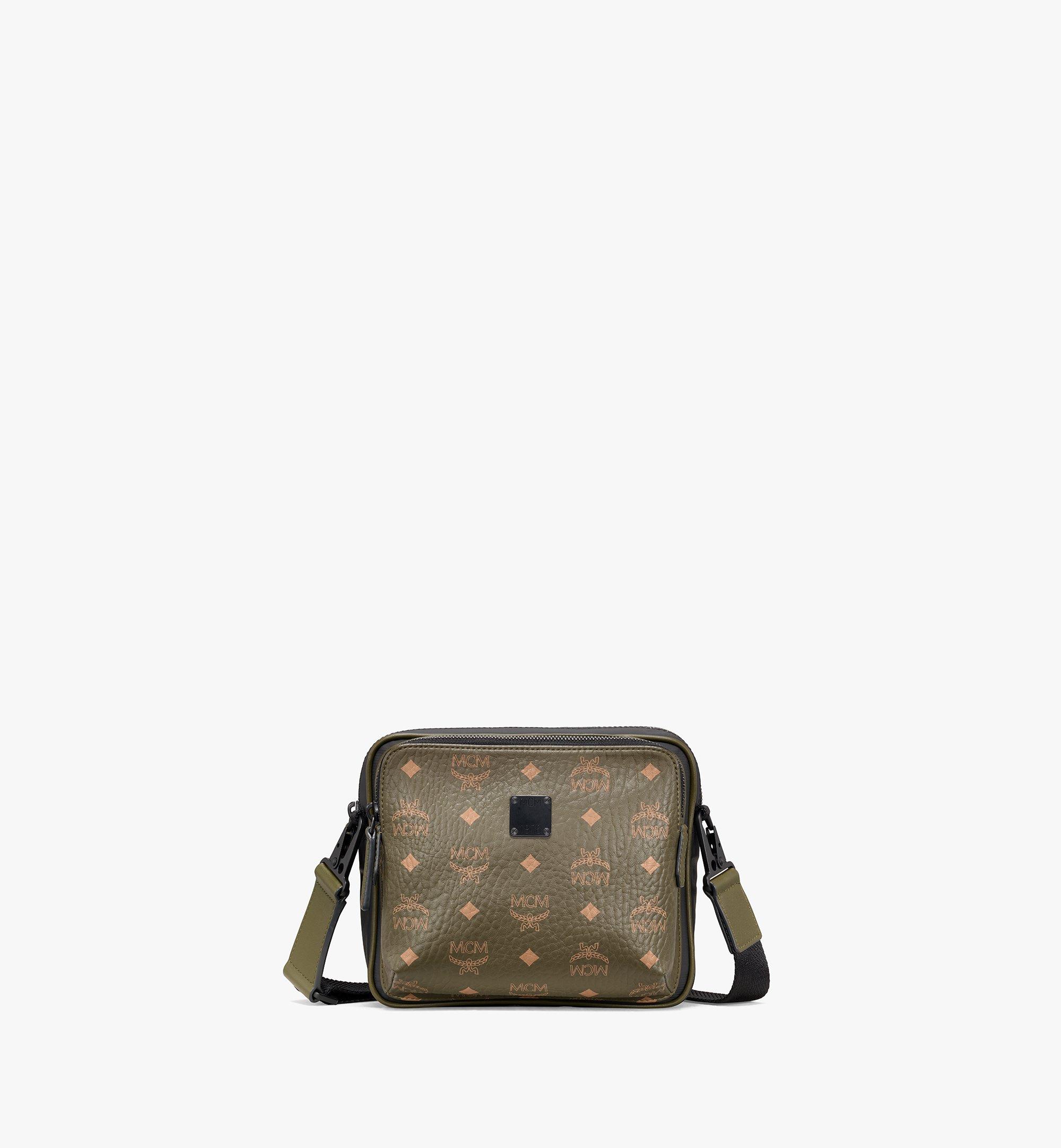 Medium Crossbody Utility Bag In Visetos Green Mcm Fi