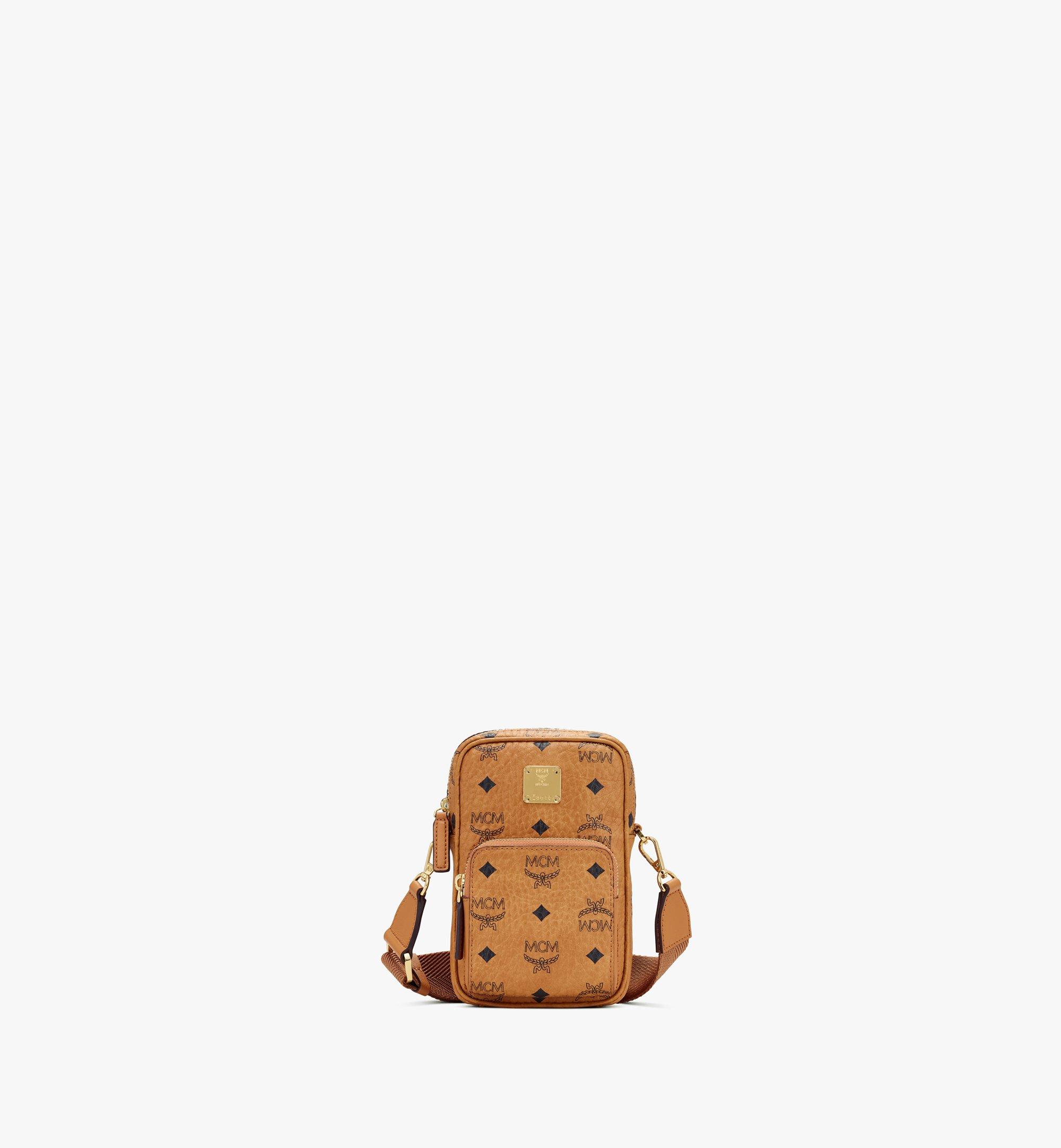 Mcm (Cognac Tech Crossbody in Visetos Bag)