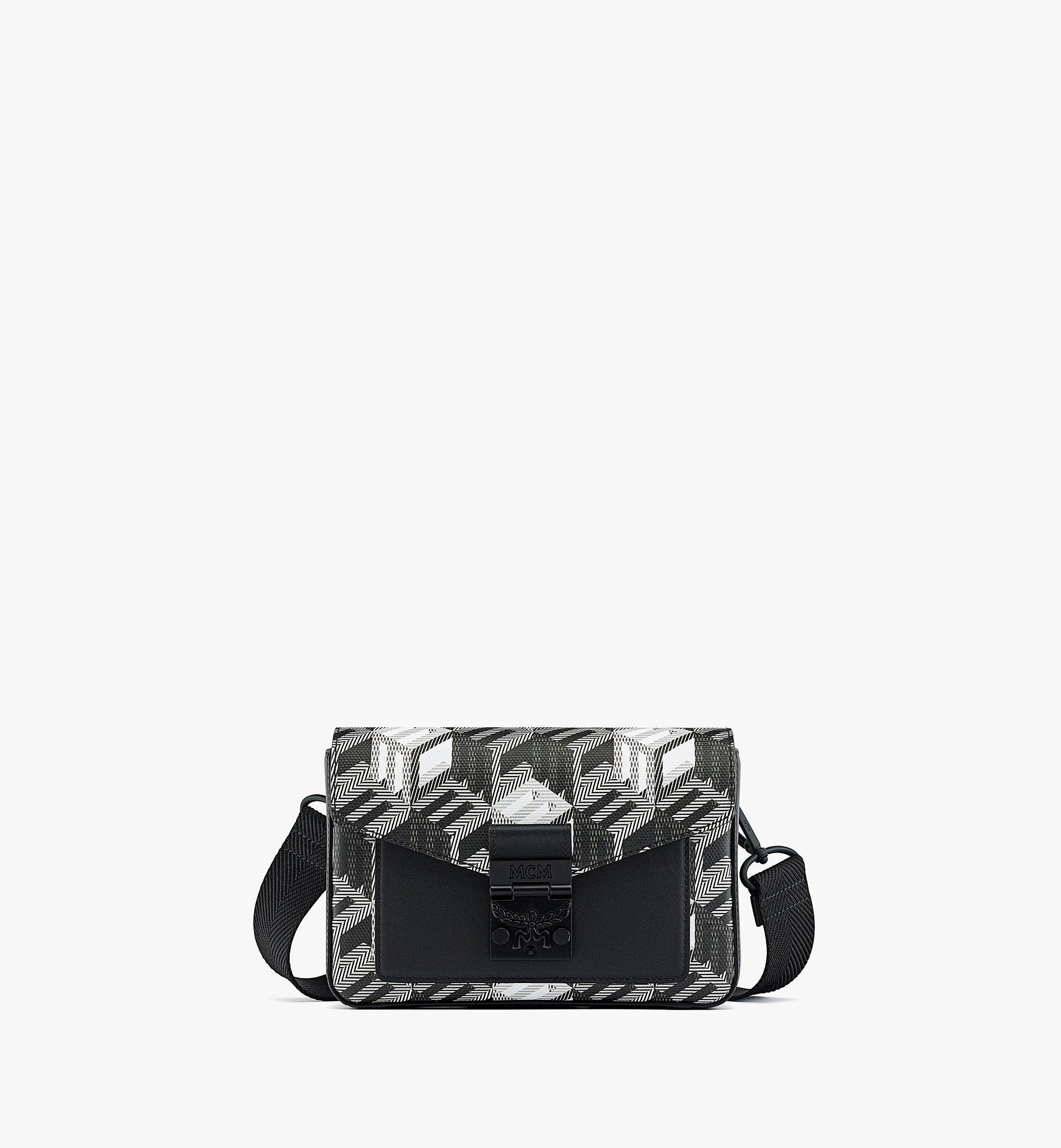 MCM Printed Leather Medium Millie Crossbody Bag in Black