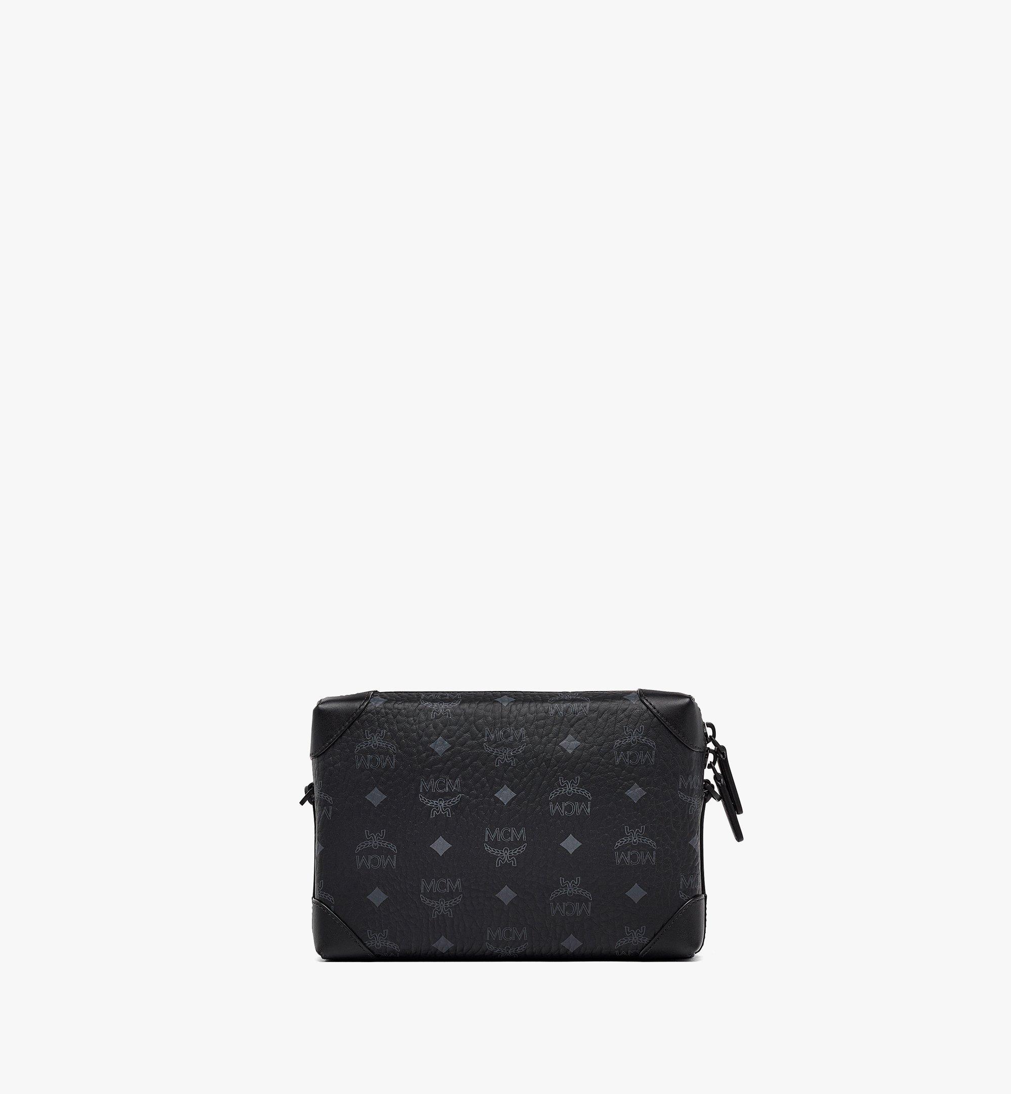 MCM, Bags, Authentic Mcm Micro Crossbody Bag In White Monogram Canvas And  Black Leather