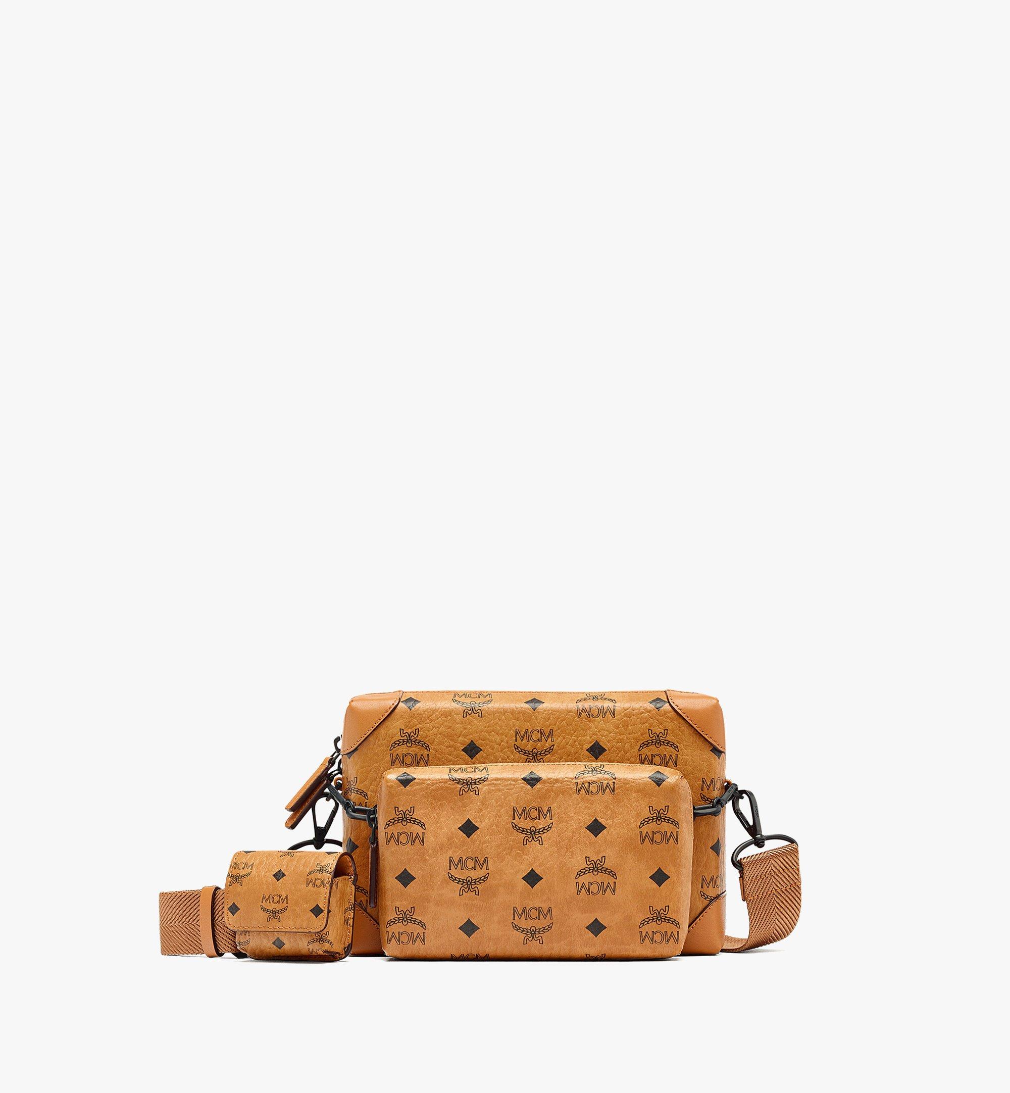 MCM Men's Soft Berlin Visetos Crossbody Bag - Cognac