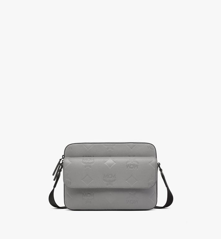 Medium Aren Messenger Bag in Maxi Monogram Leather Grey | MCM ®SG