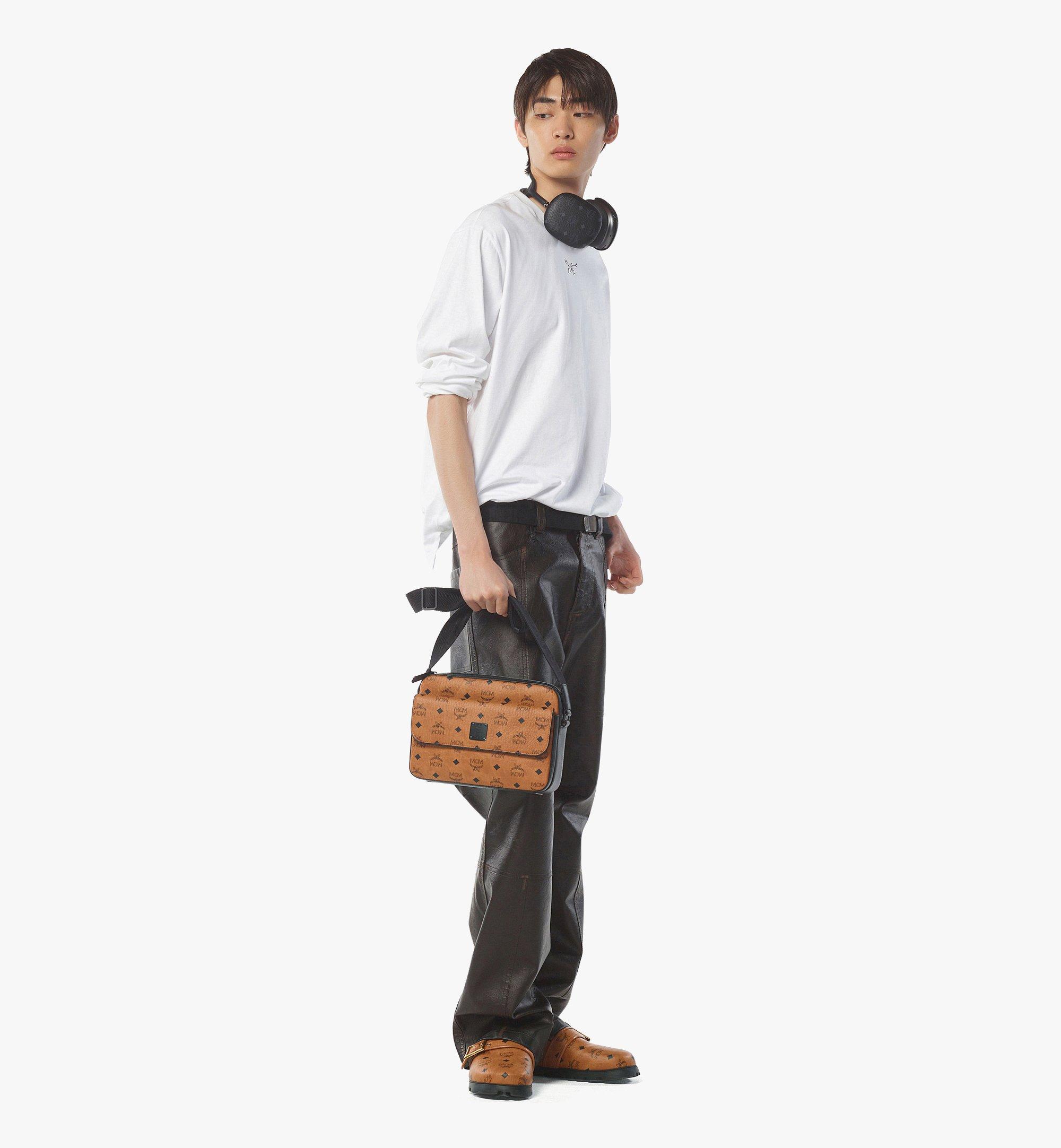 Medium Aren Messenger Bag in Visetos Cognac