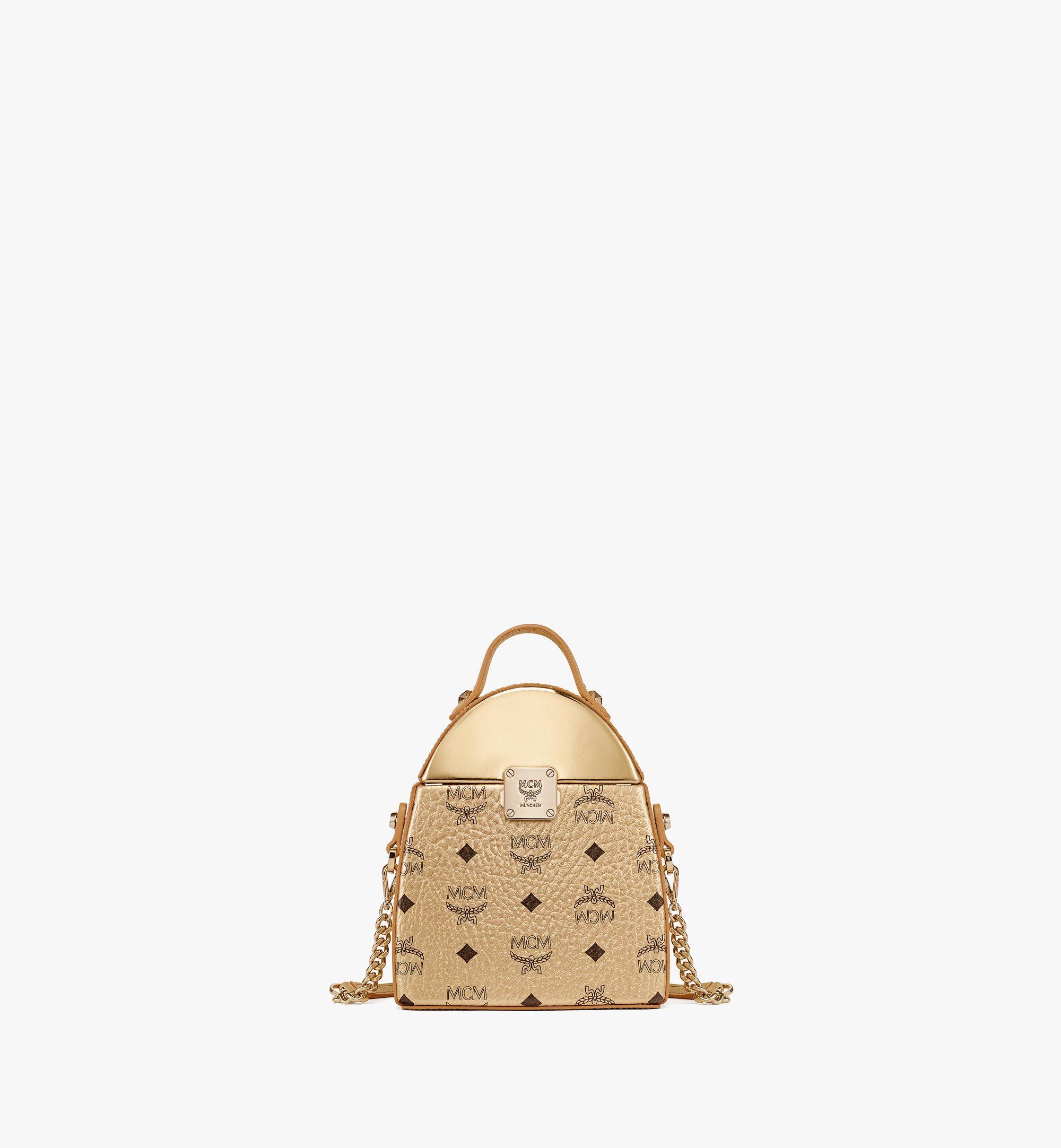 MCM Stark Pushlock Clutch in Visetos Gold MMRDSVE03T1001 Alternate View 1