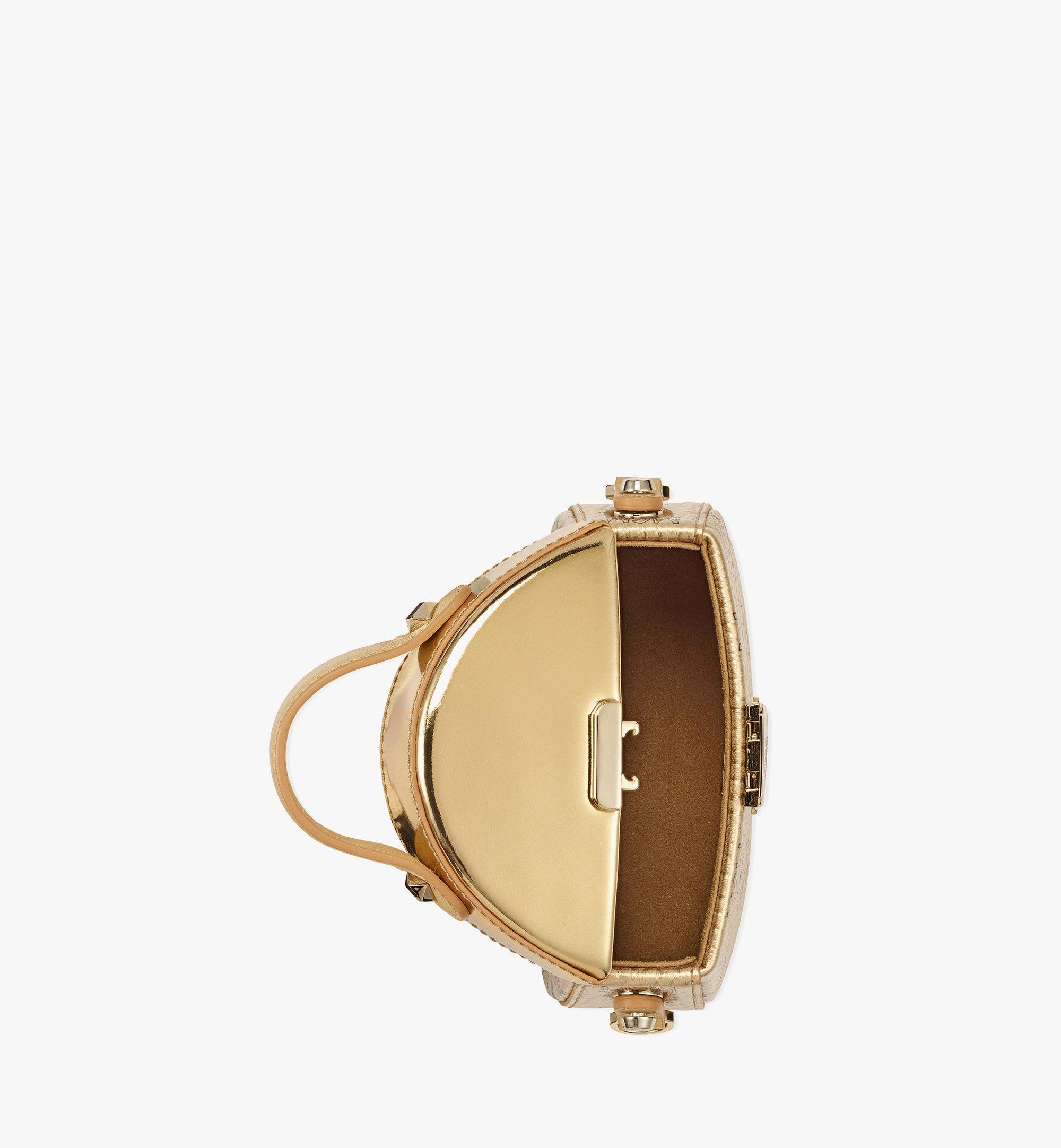 MCM Stark Pushlock Clutch in Visetos Gold MMRDSVE03T1001 Alternate View 2