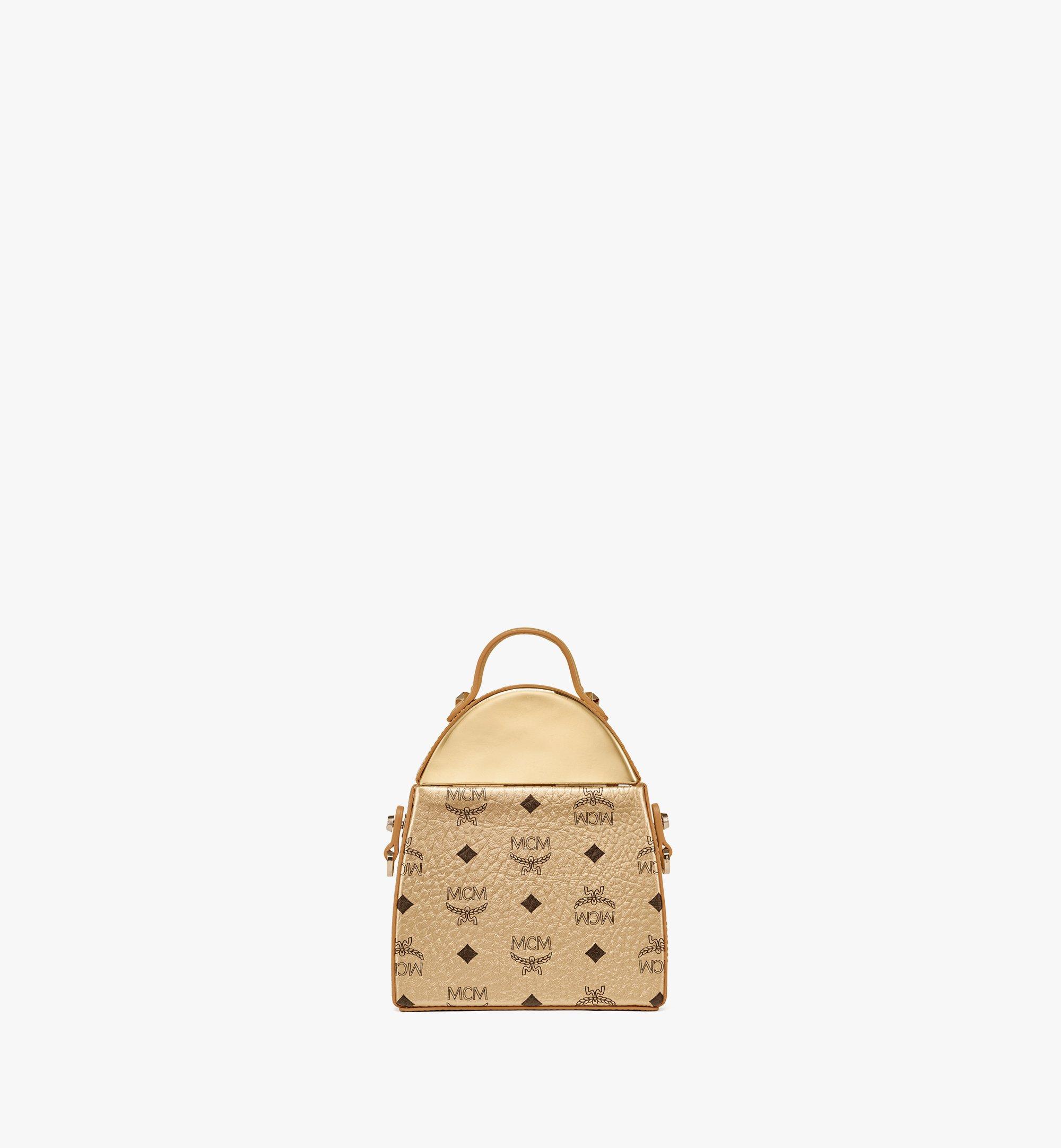 MCM Stark Pushlock Clutch in Visetos Gold MMRDSVE03T1001 Alternate View 3