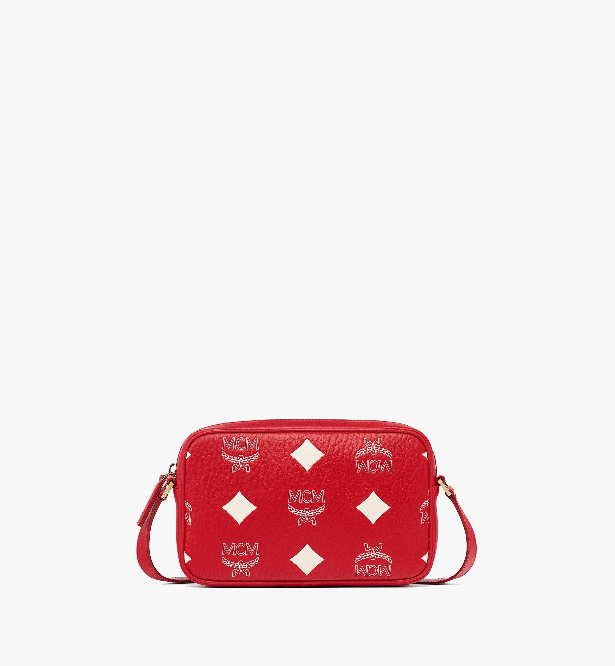 small red mcm purse