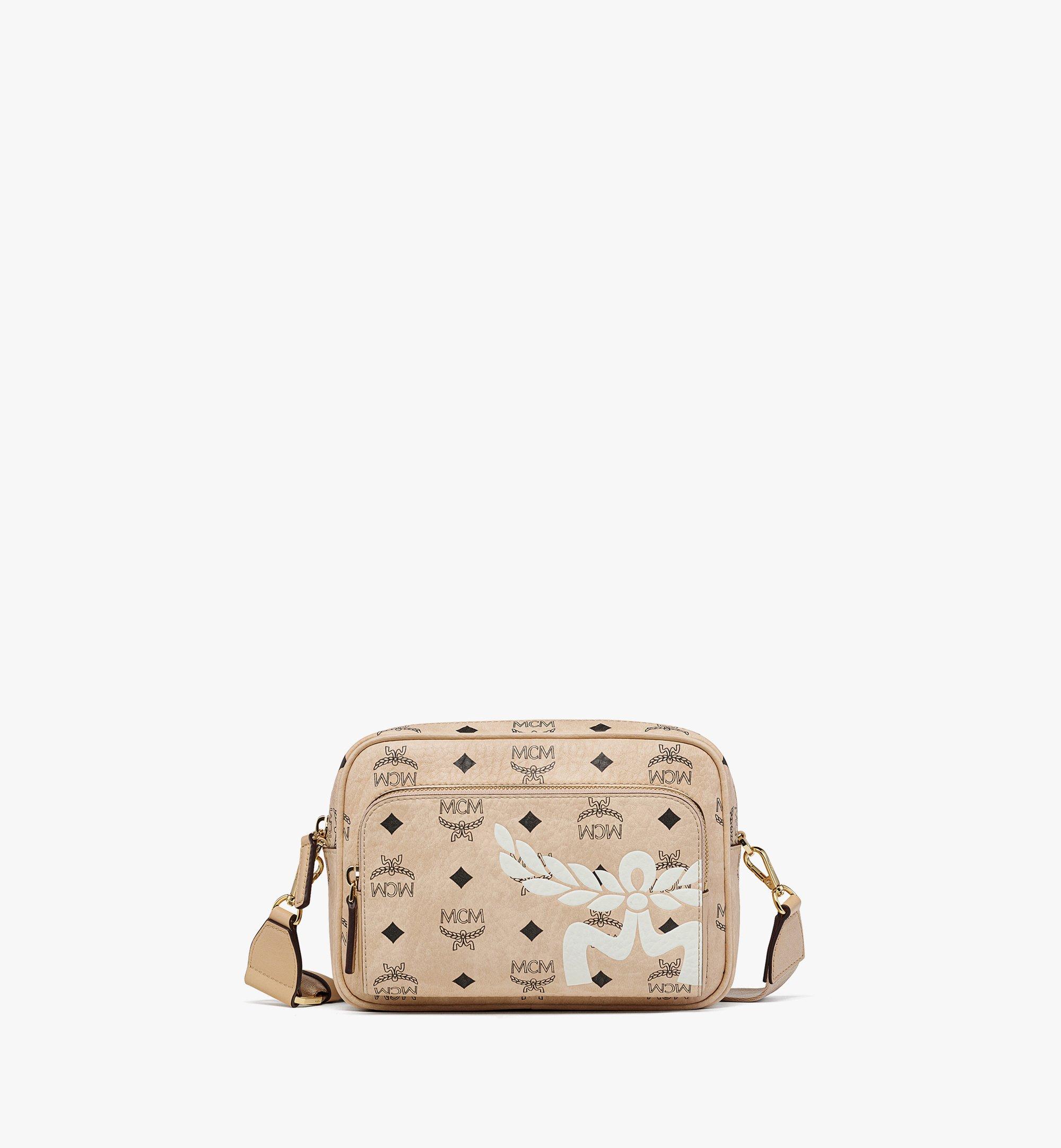 Small Aren Crossbody in Mega Laurel Visetos Beige MCM US