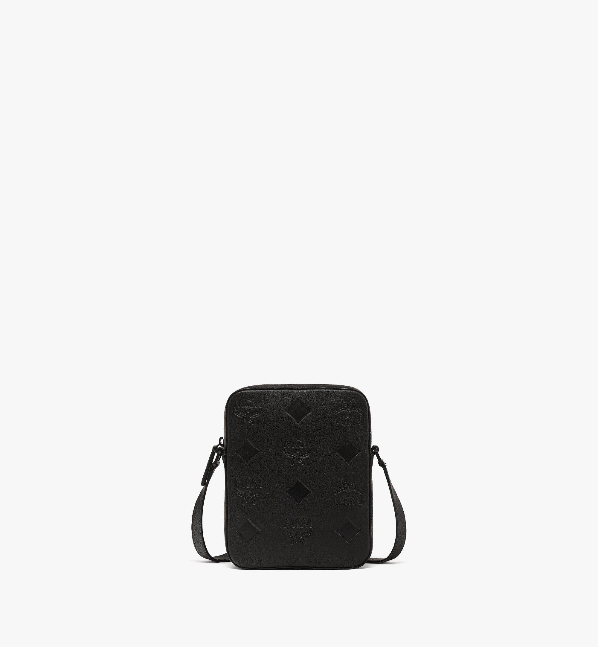 mcm monogram leather crossbody