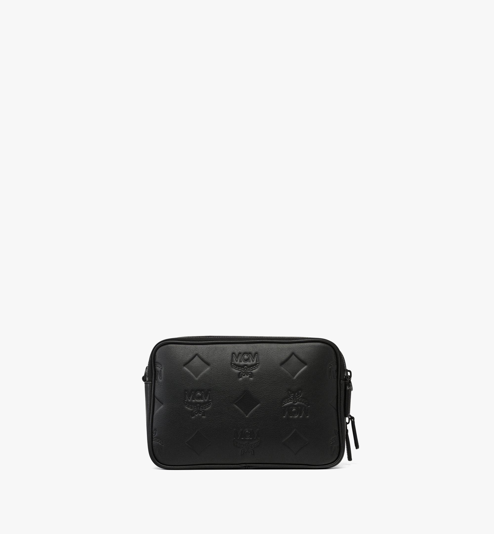 MCM Diamond Camera Bag in Maxi Monogram Leather Black MMRFAAK01BK001 Alternate View 3