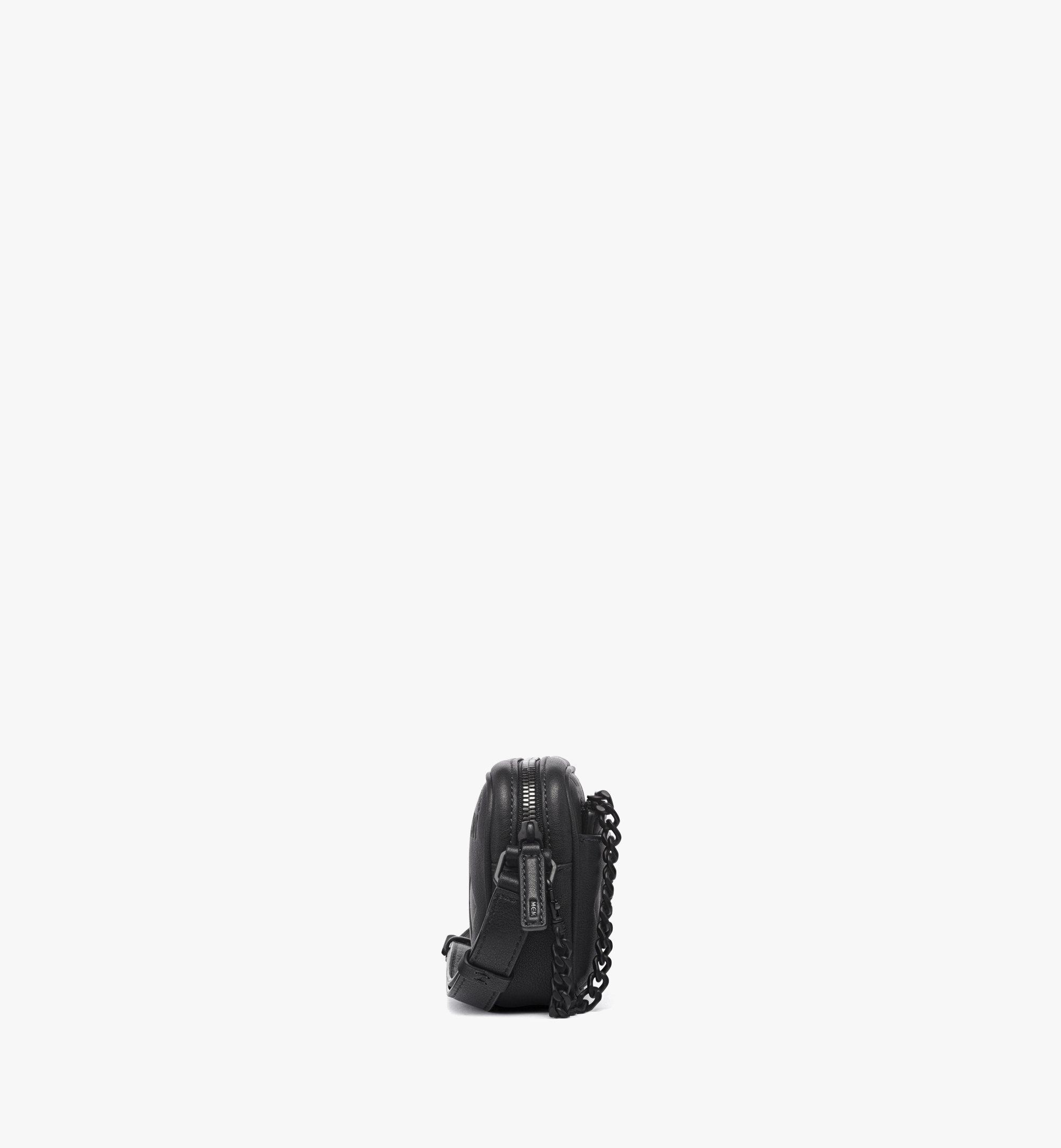 MCM Aren Crossbody w/ Chain Pouch in Maxi Monogram Leather Black MMRFSTA02BK001 Alternate View 1
