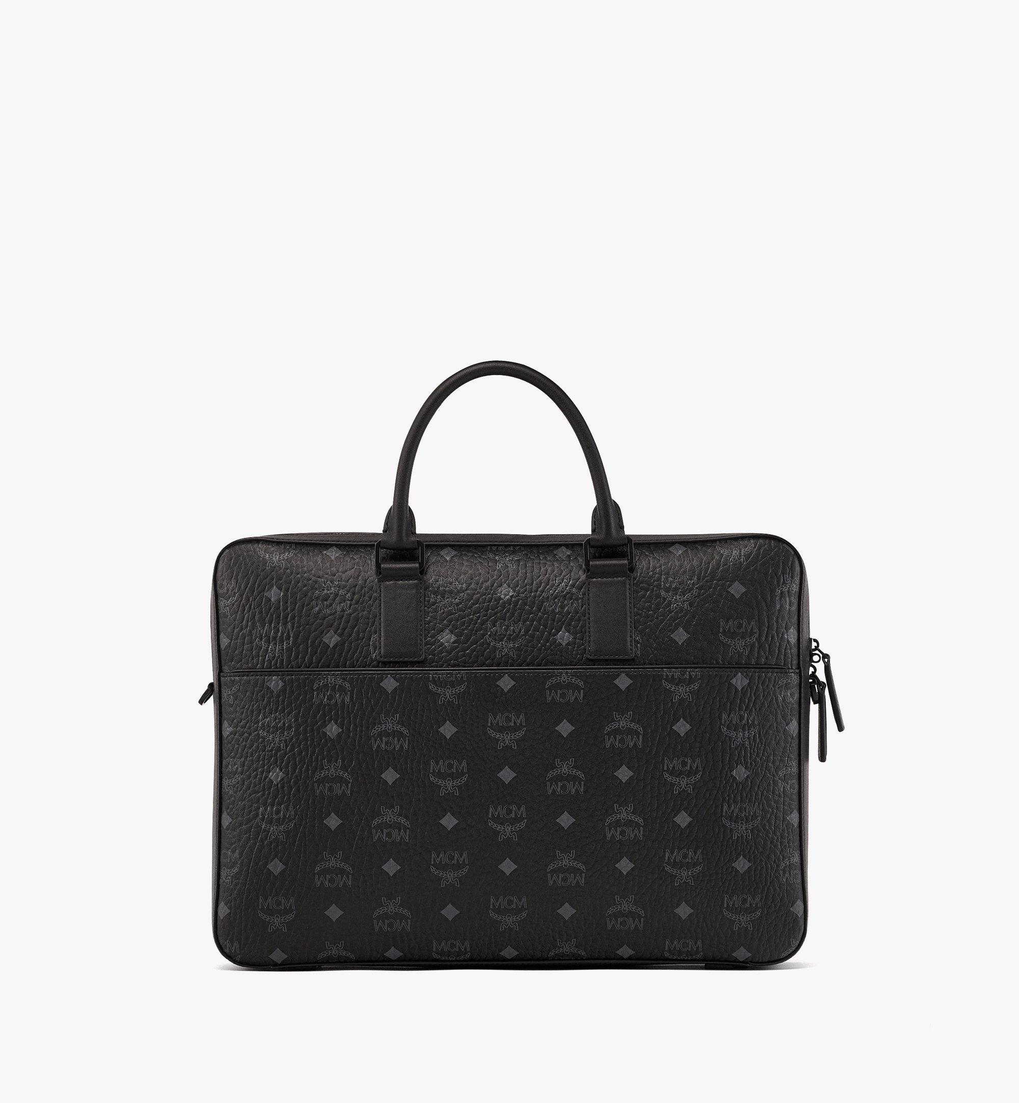 MCM Klassik Briefcase in Visetos Black MMTDAKK01BK001 Alternate View 3