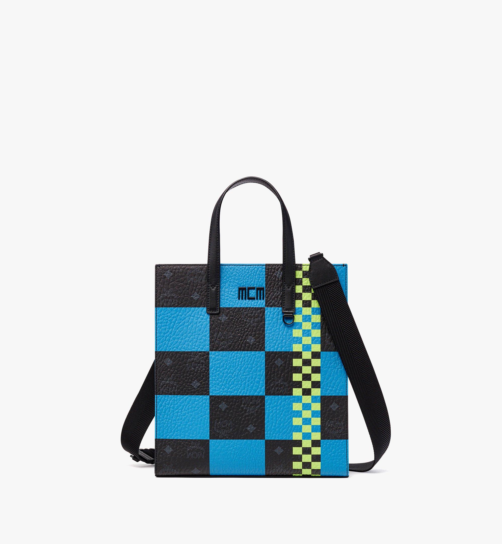 MCM Tech Checkerboard Faux Leather Tote Bag