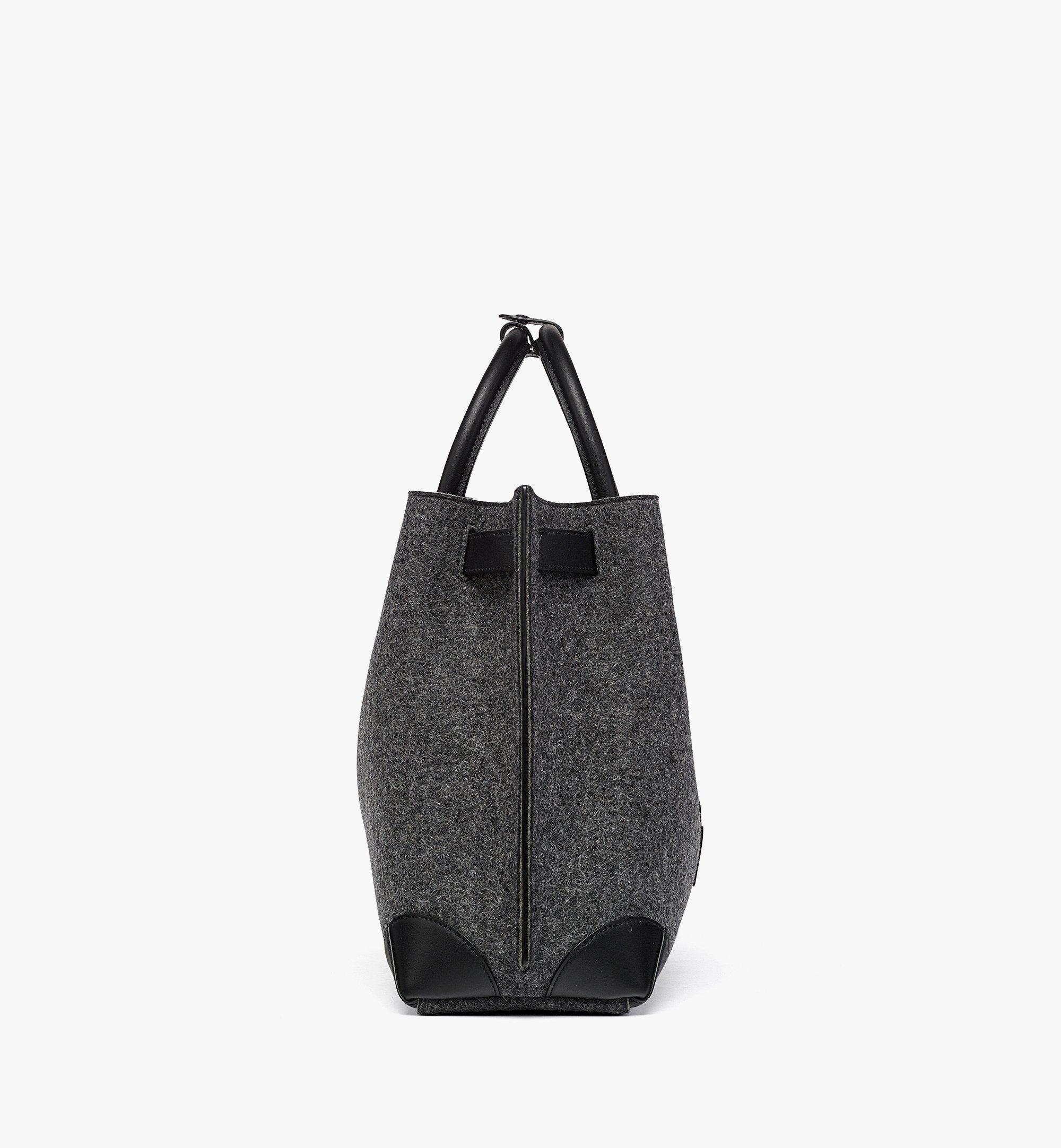 X Large Milla 2.0 Tote in Loden Wool and Leather Grey MCM US