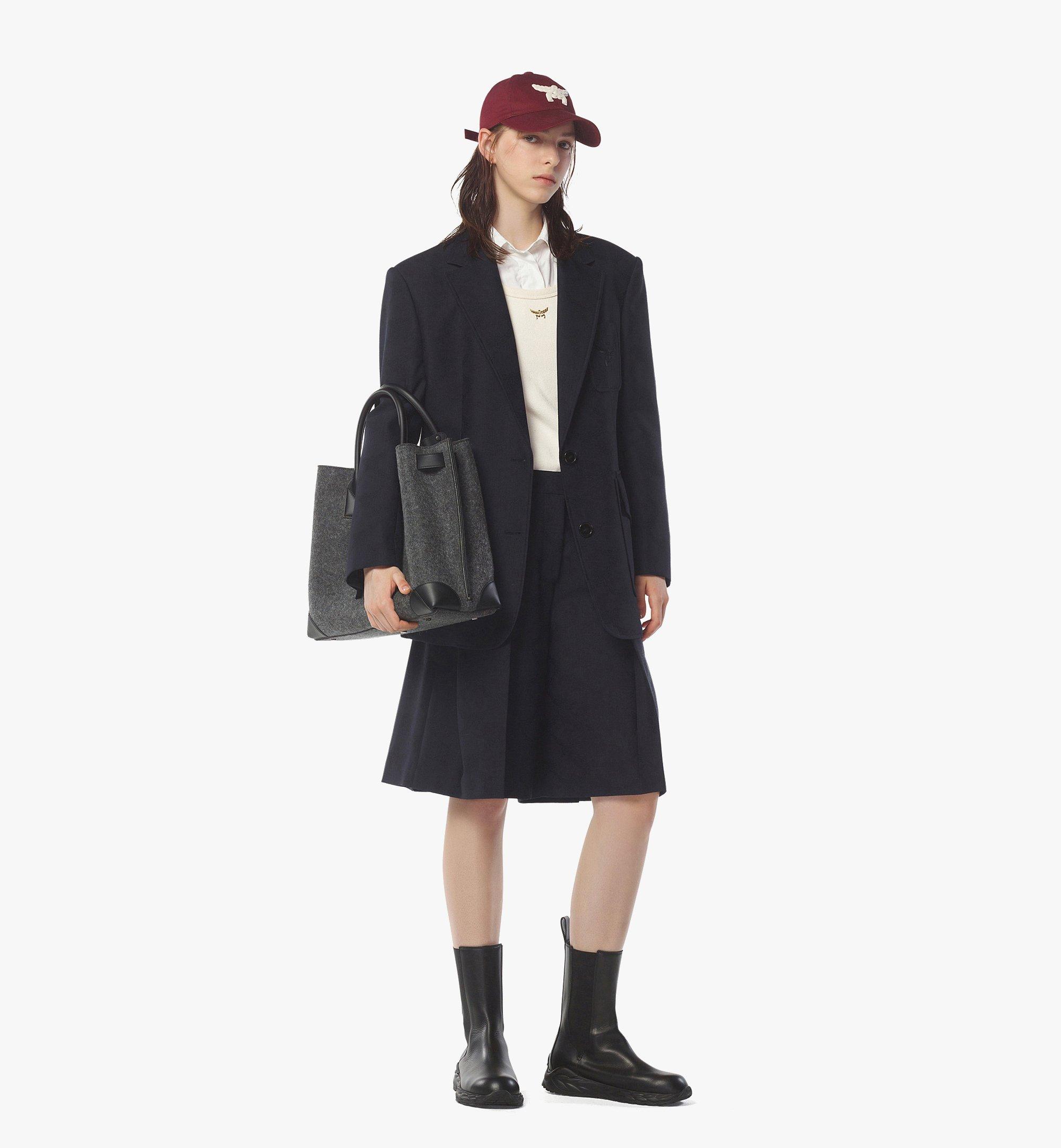 X-Large Milla 2.0 Tragetasche aus Lodenwolle und Leder Grau | MCM ®DE 