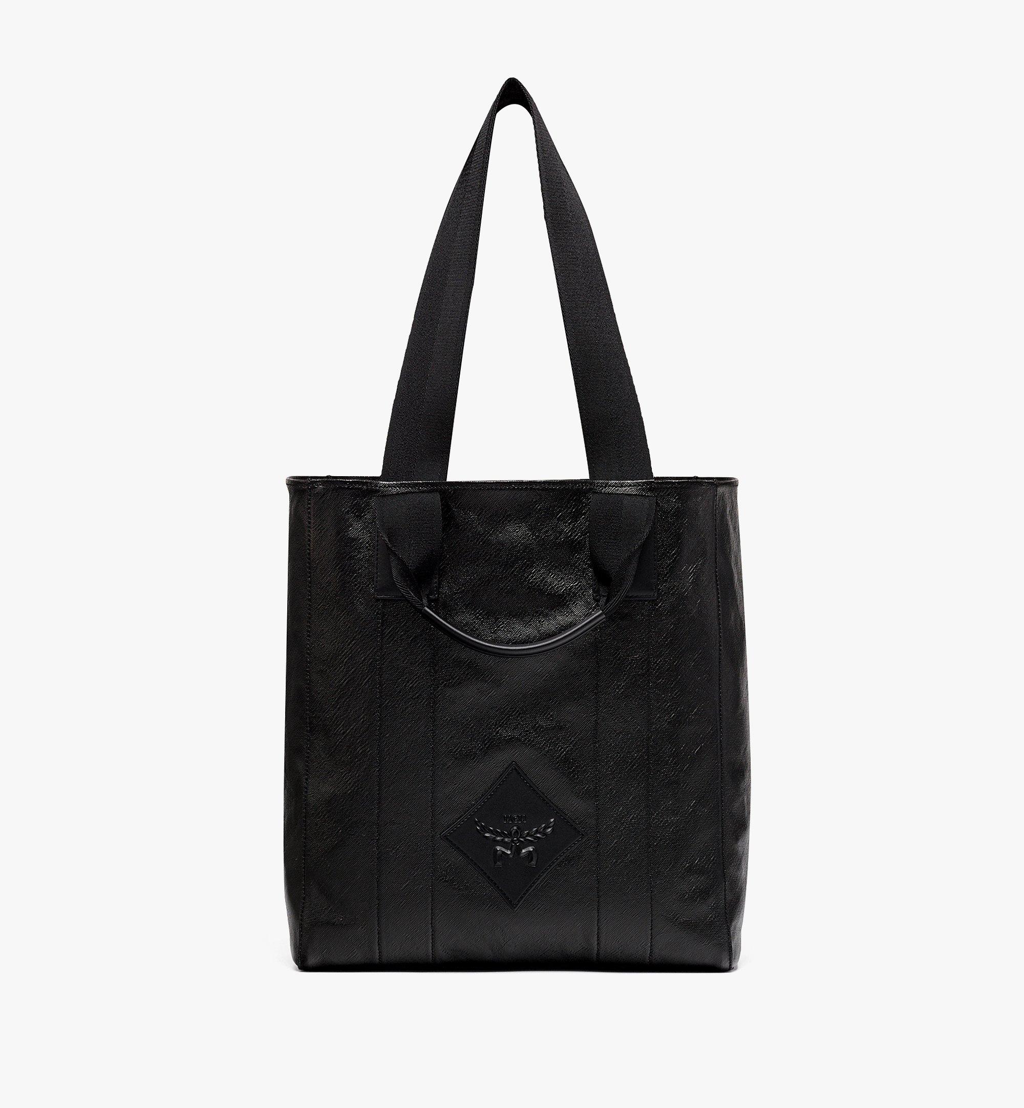 Reversible Diamond Tote in Canvas Leather Mix