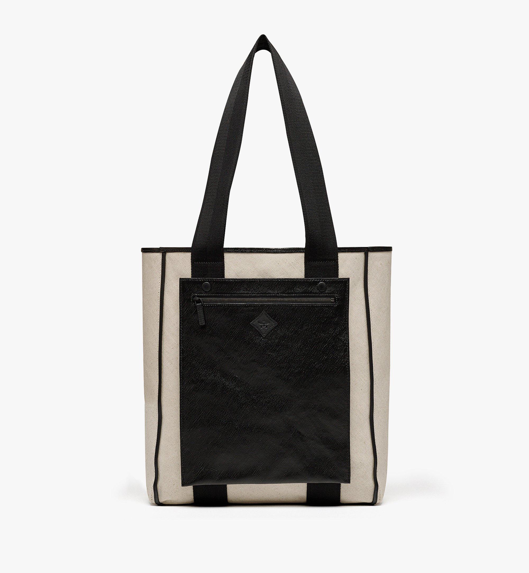 MCM Reversible Diamond Tote in Canvas Leather Mix Black MMTESAK02BK001 Alternate View 6