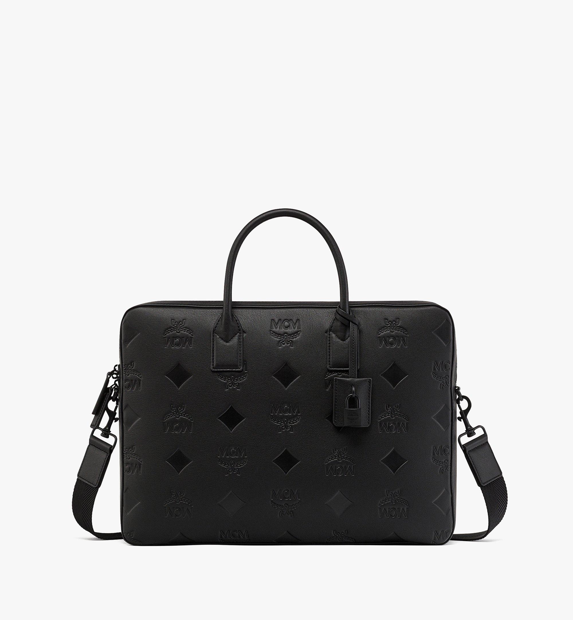 MCM Klassik 맥시 모노그램 레더 브리프케이스 Black MMTESKK01BK001 다른 각도 보기 1