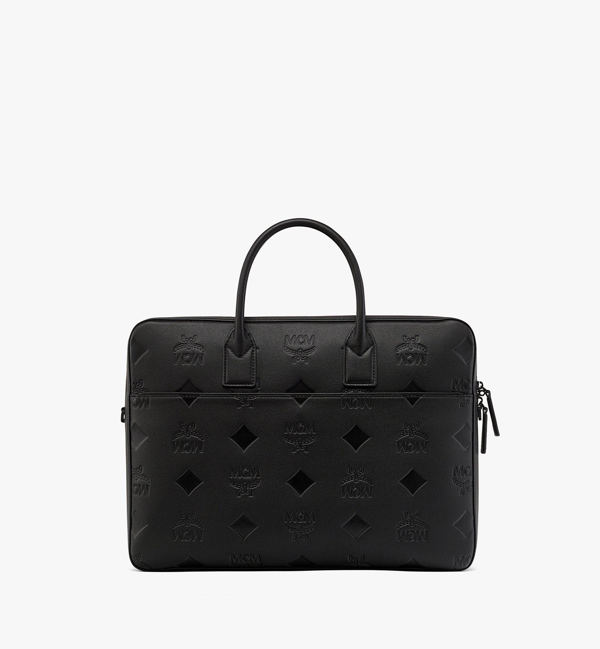 Large Klassik Briefcase in Maxi Monogram Leather Black MCM JP