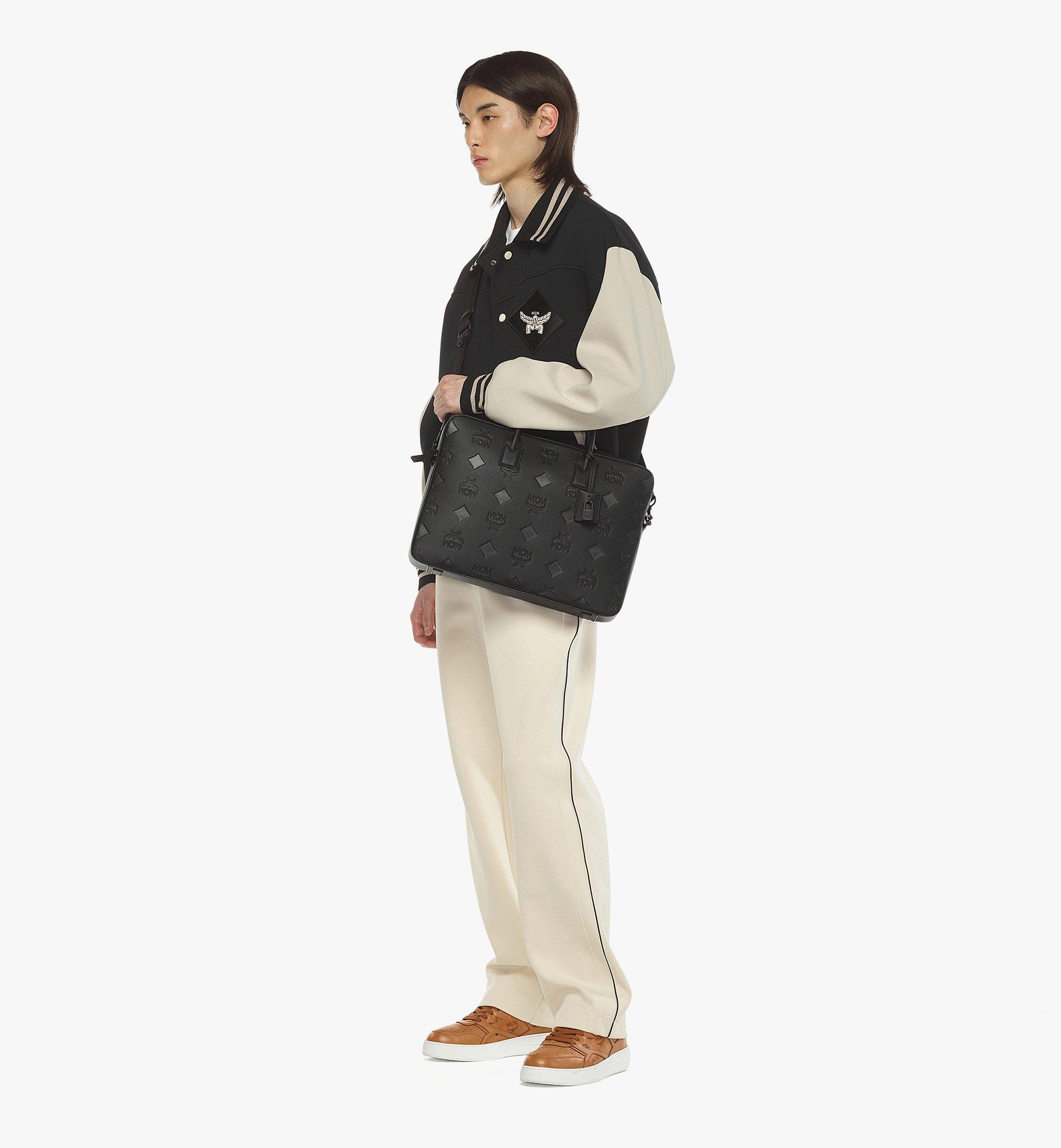 MCM Klassik 맥시 모노그램 레더 브리프케이스 Black MMTESKK01BK001 다른 각도 보기 2