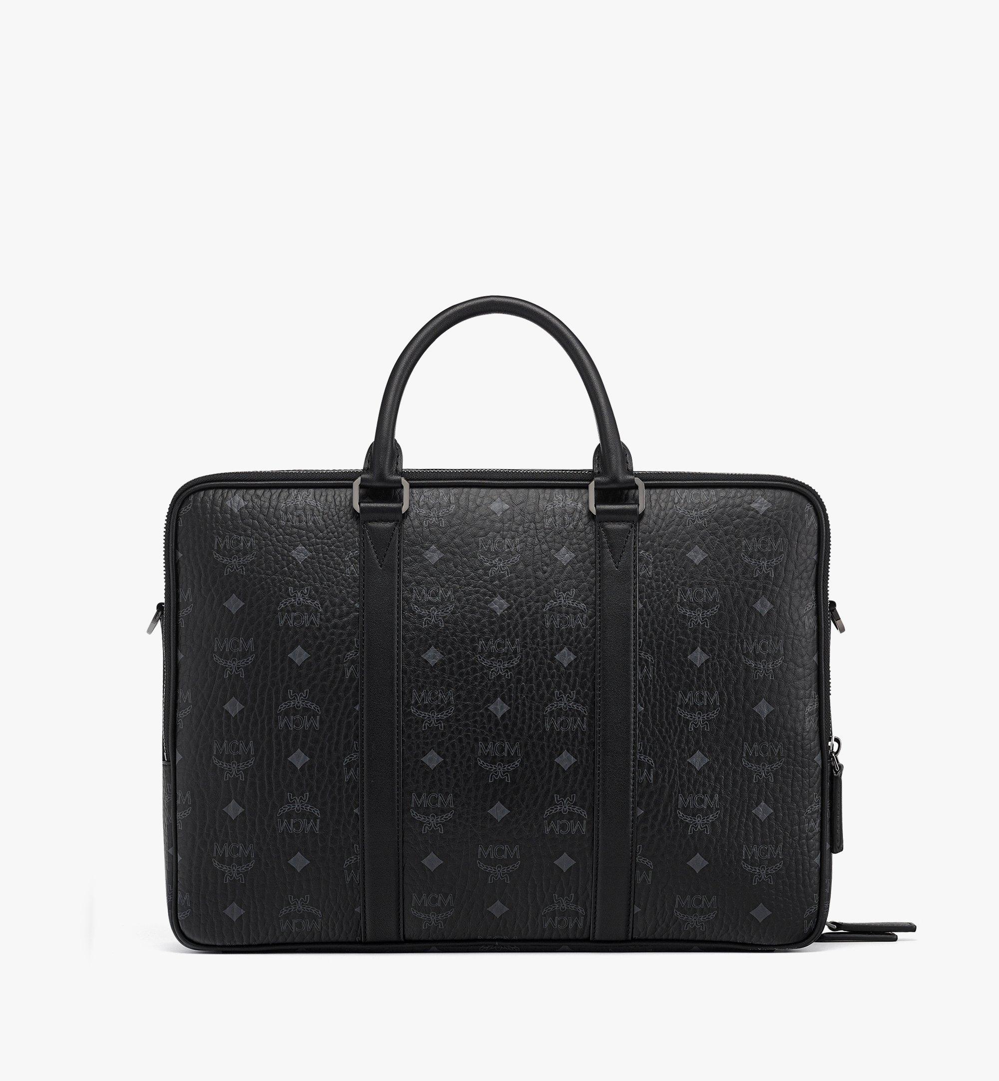 MCM Klassik Briefcase in Visetos Black MMTFAKK01BK001 Alternate View 3