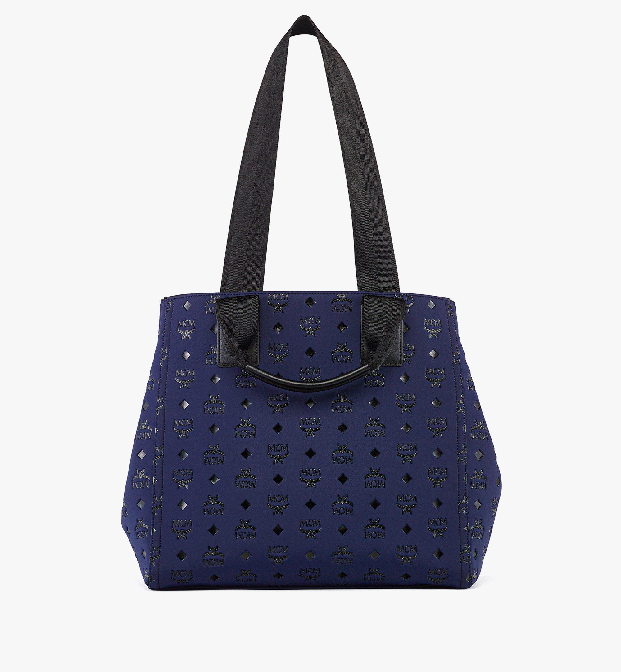 Navy blue mcm tote bag on sale