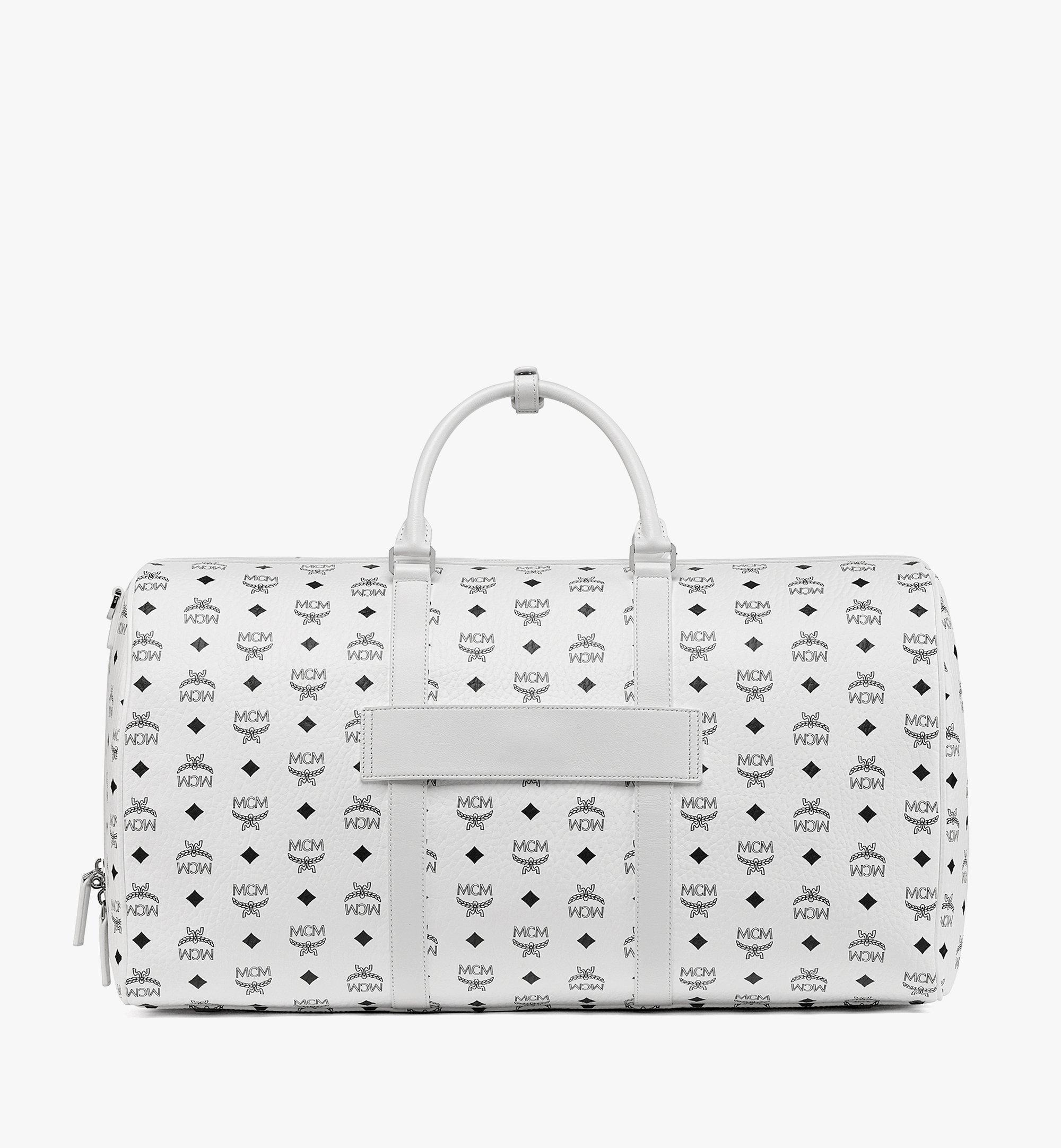 MCM Ottomar Weekender Bag In Visetos in White for Men