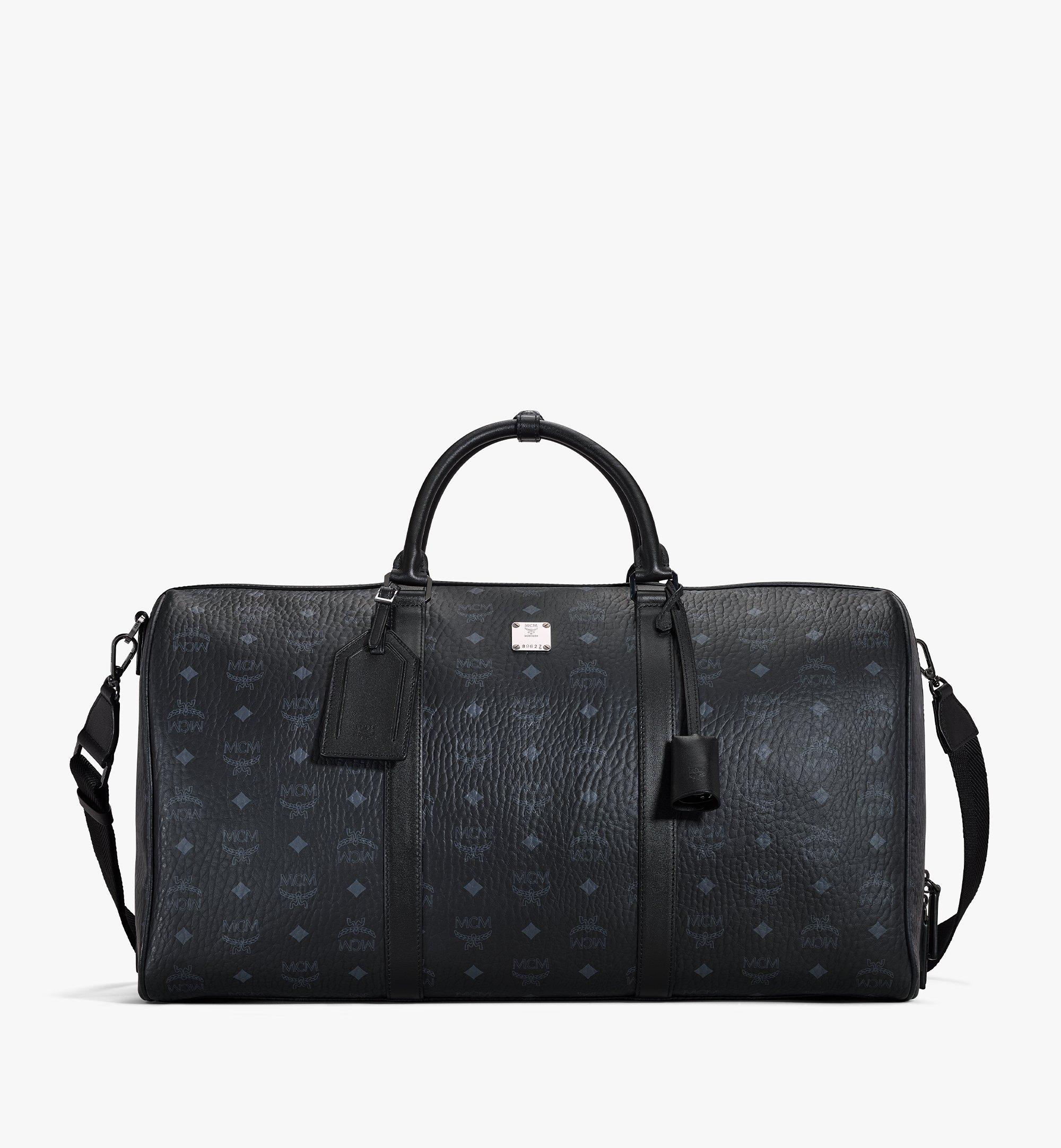 Mcm Ottomar Weekender Bag in Visetos Black Visetos