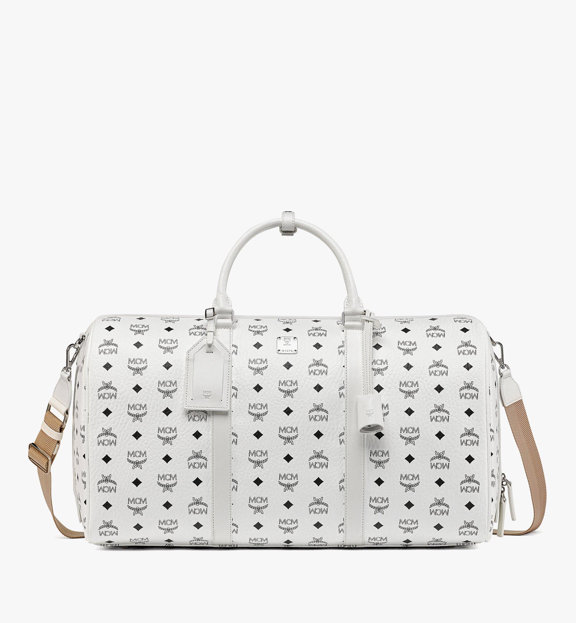 MCM Ottomar Weekender Bag in Visetos White MMVAAVY02WT001 Alternate View 1