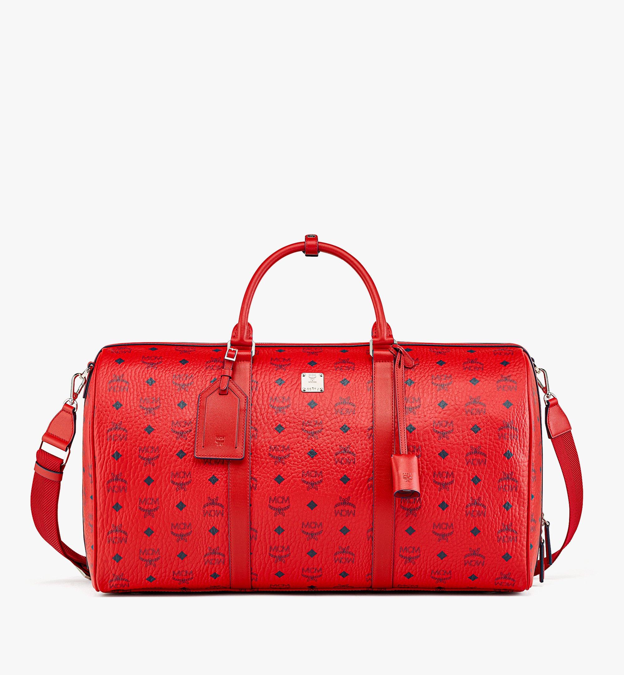 MCM Ottomar Weekender in Candy Red Visetos Red MMVAAVY02XC001 Alternate View 1