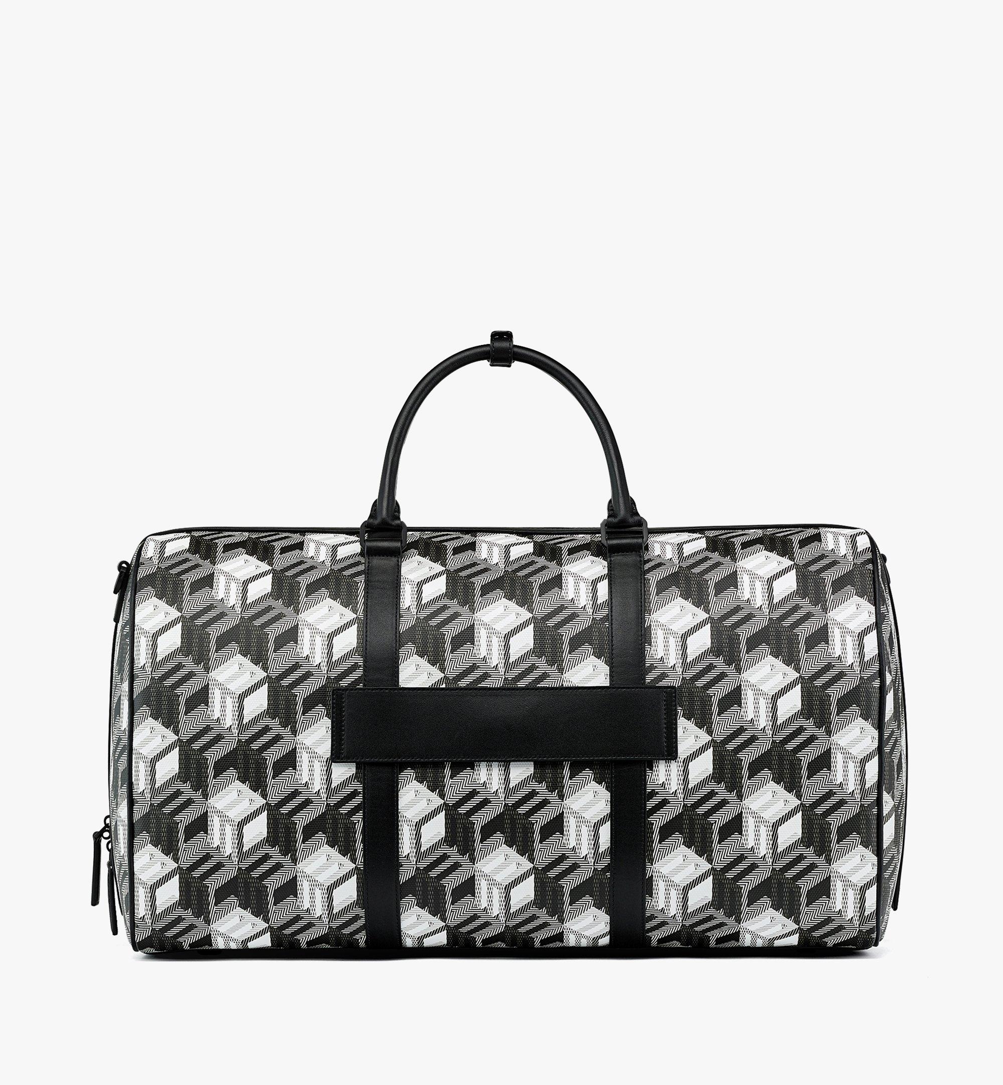 MCM Traveler Weekender Bag in Cubic Monogram Canvas Black MMVBACK03BW001 Alternate View 3
