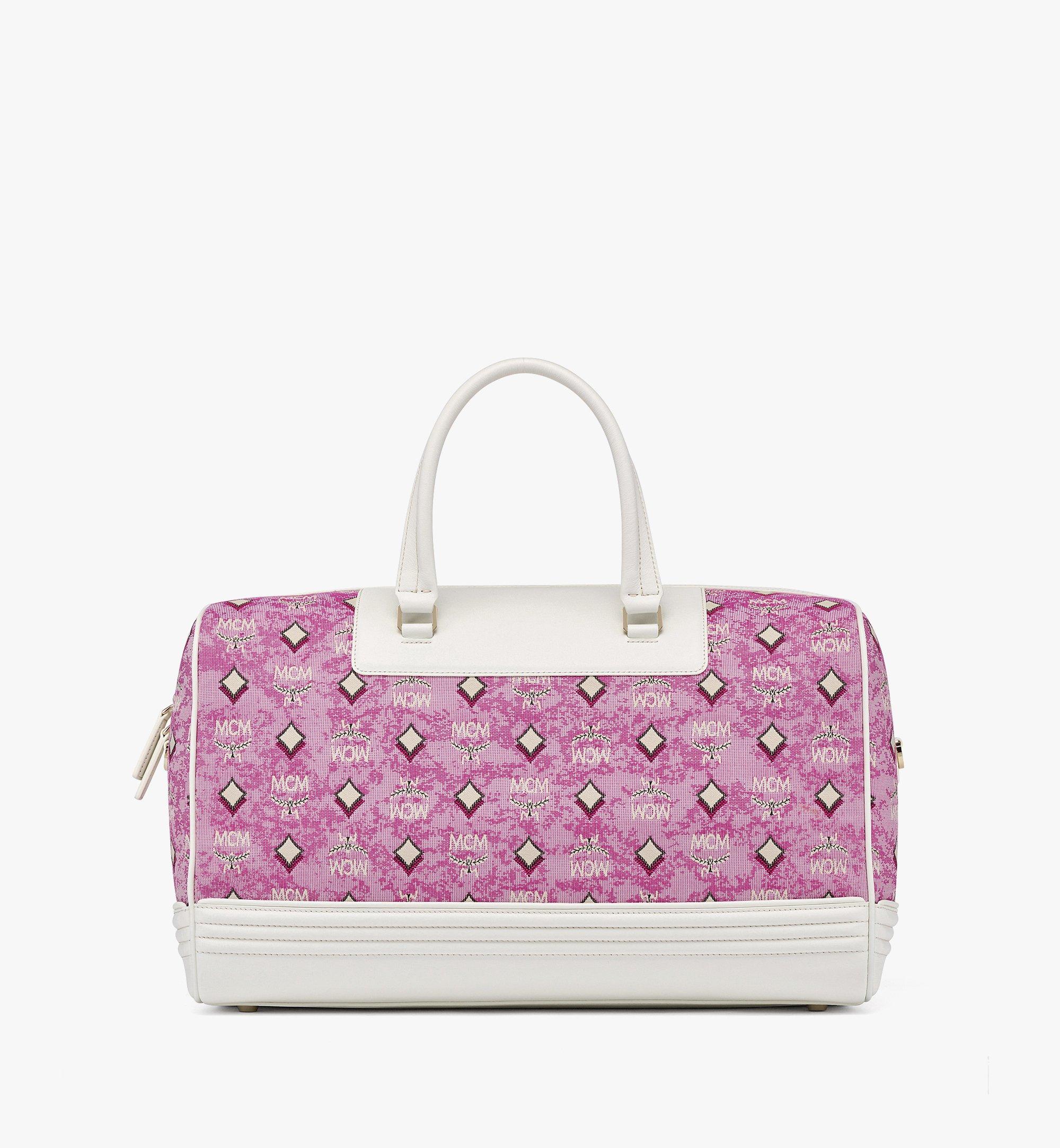 Medium Golf in the City Weekender Bag in Vintage Monogram Jacquard Pink MCM ®TH