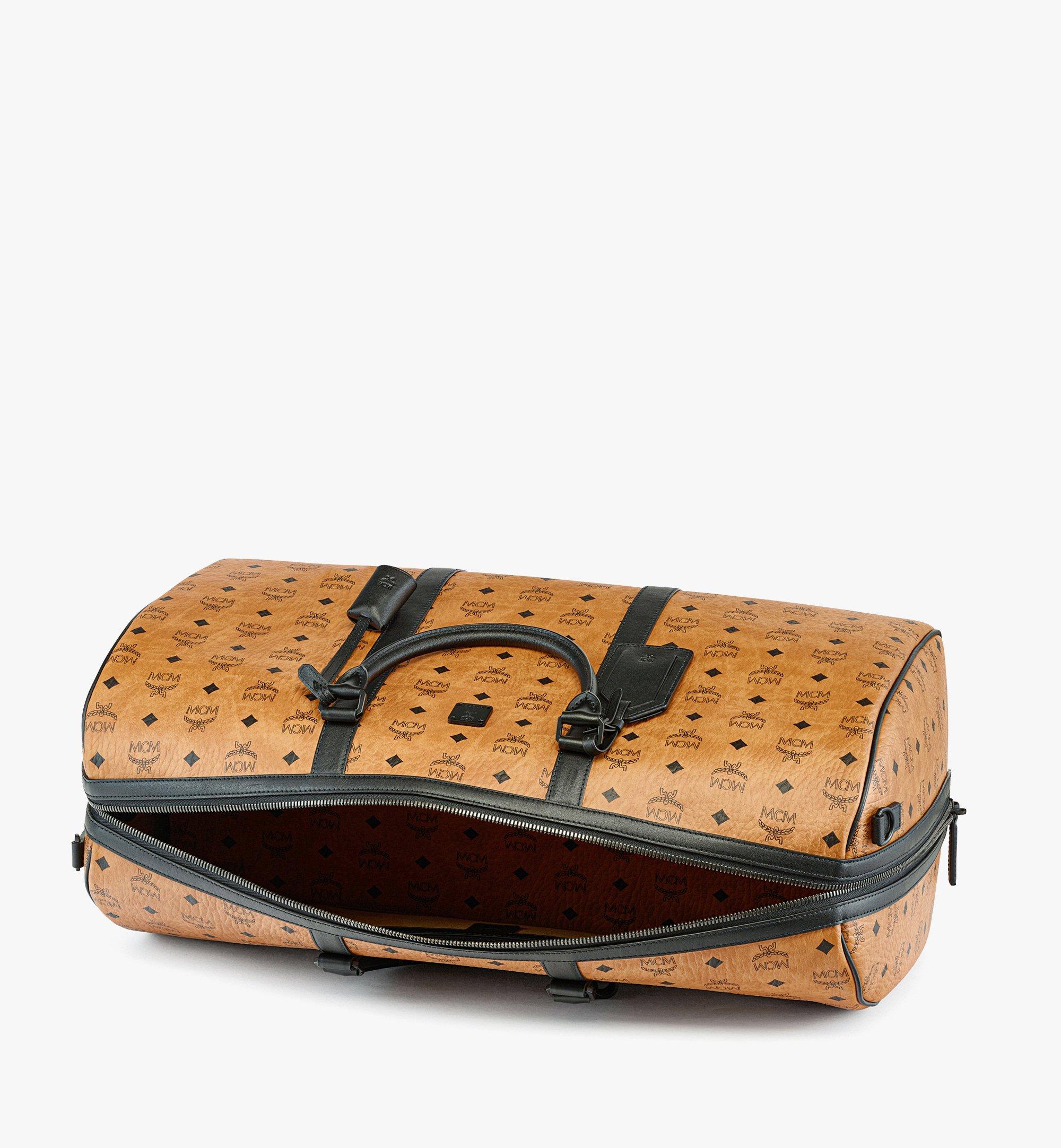 Mcm Travel Bag Brown Coated Canvas