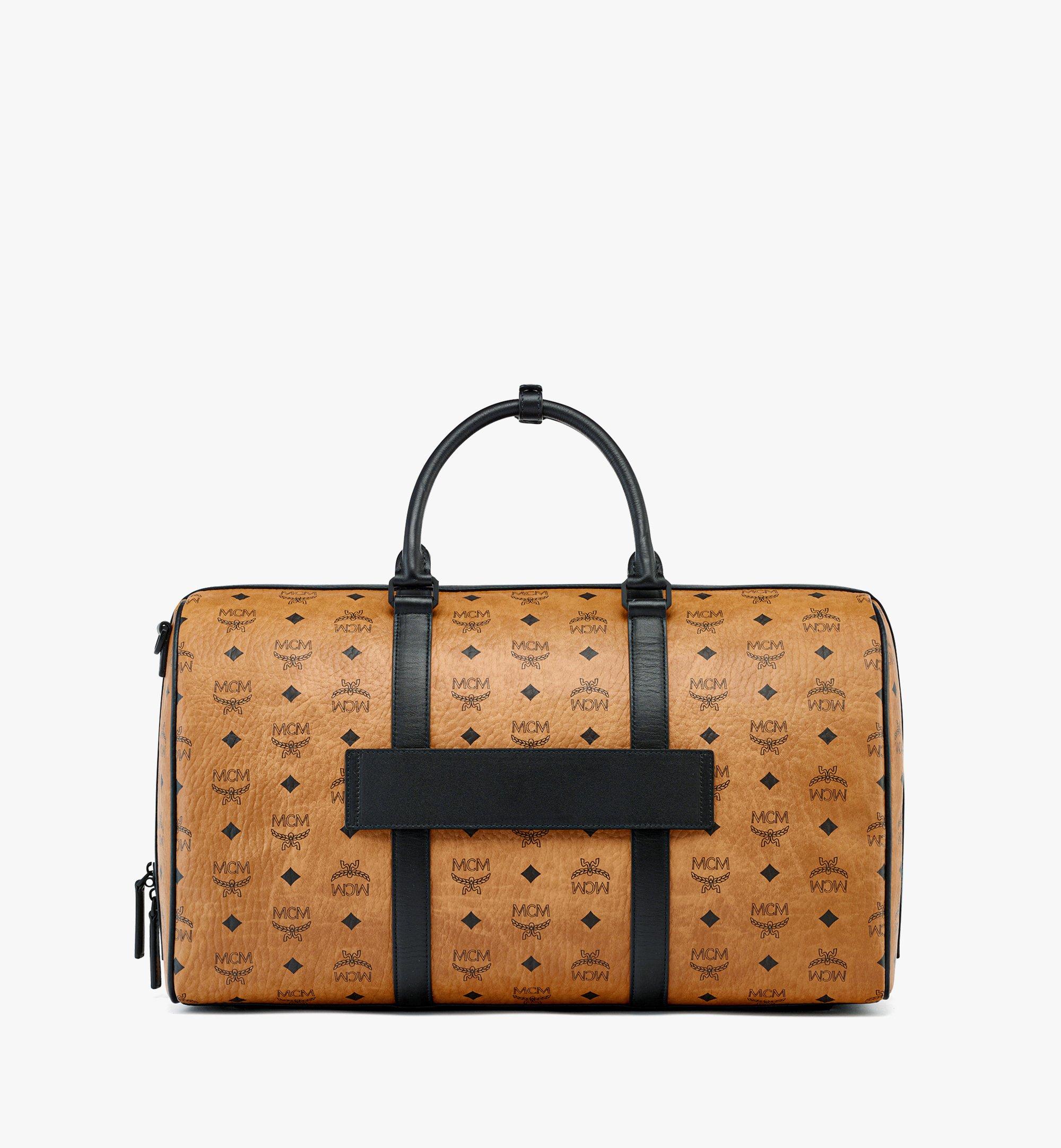 MCM Monogram Weekender Cognac Visetos Duffle Bag