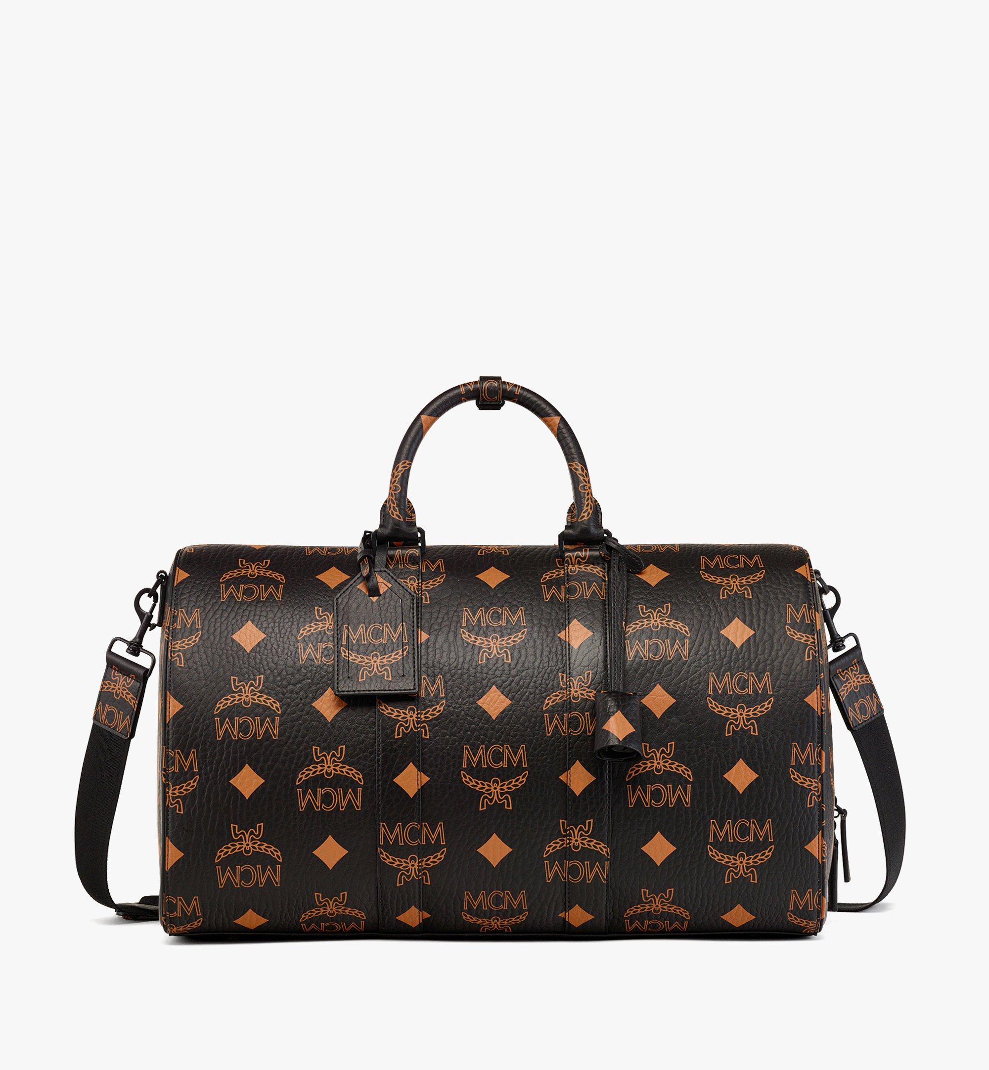 MCM Monogram Weekender Cognac Visetos Duffle Bag