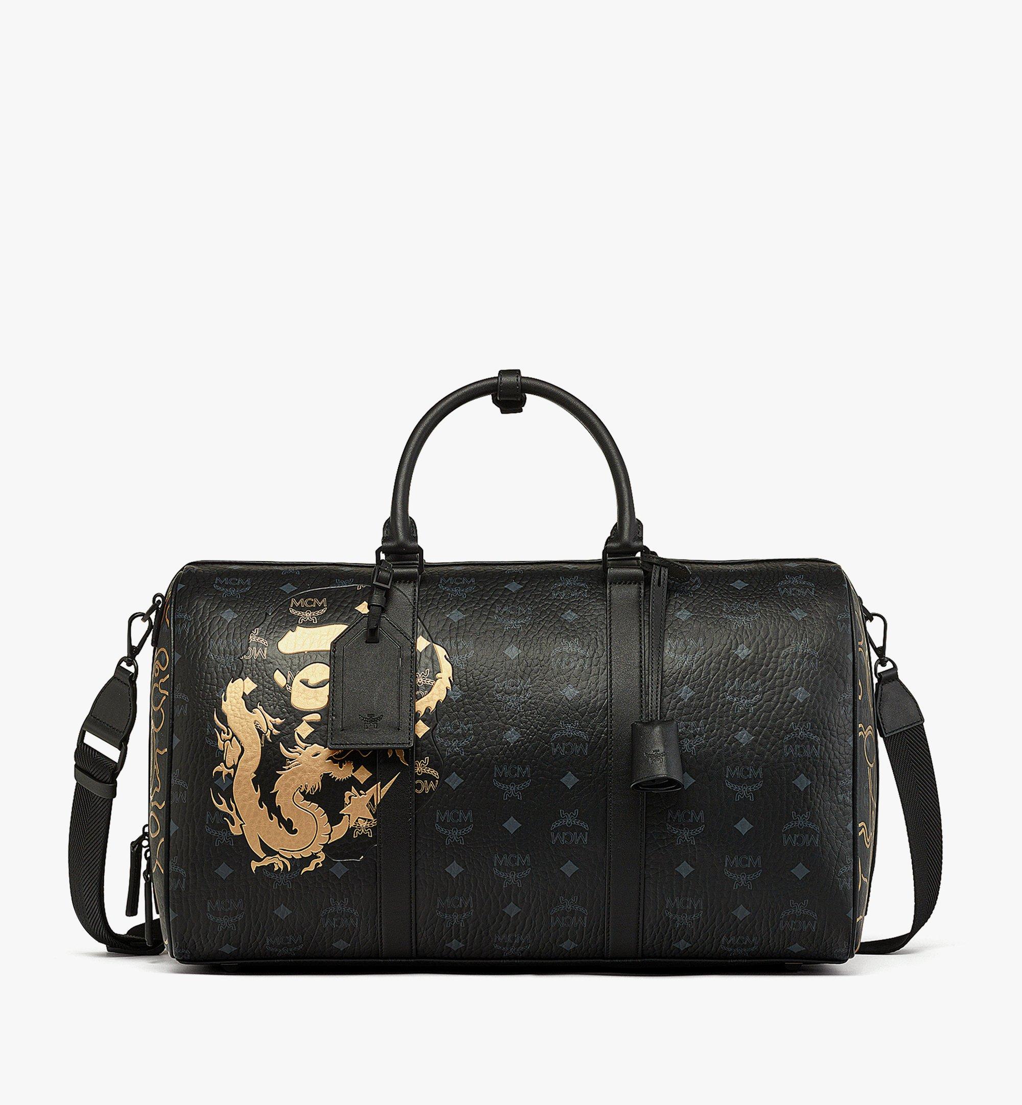 MCM x BAPE Ottomar Weekender Bag in Visetos