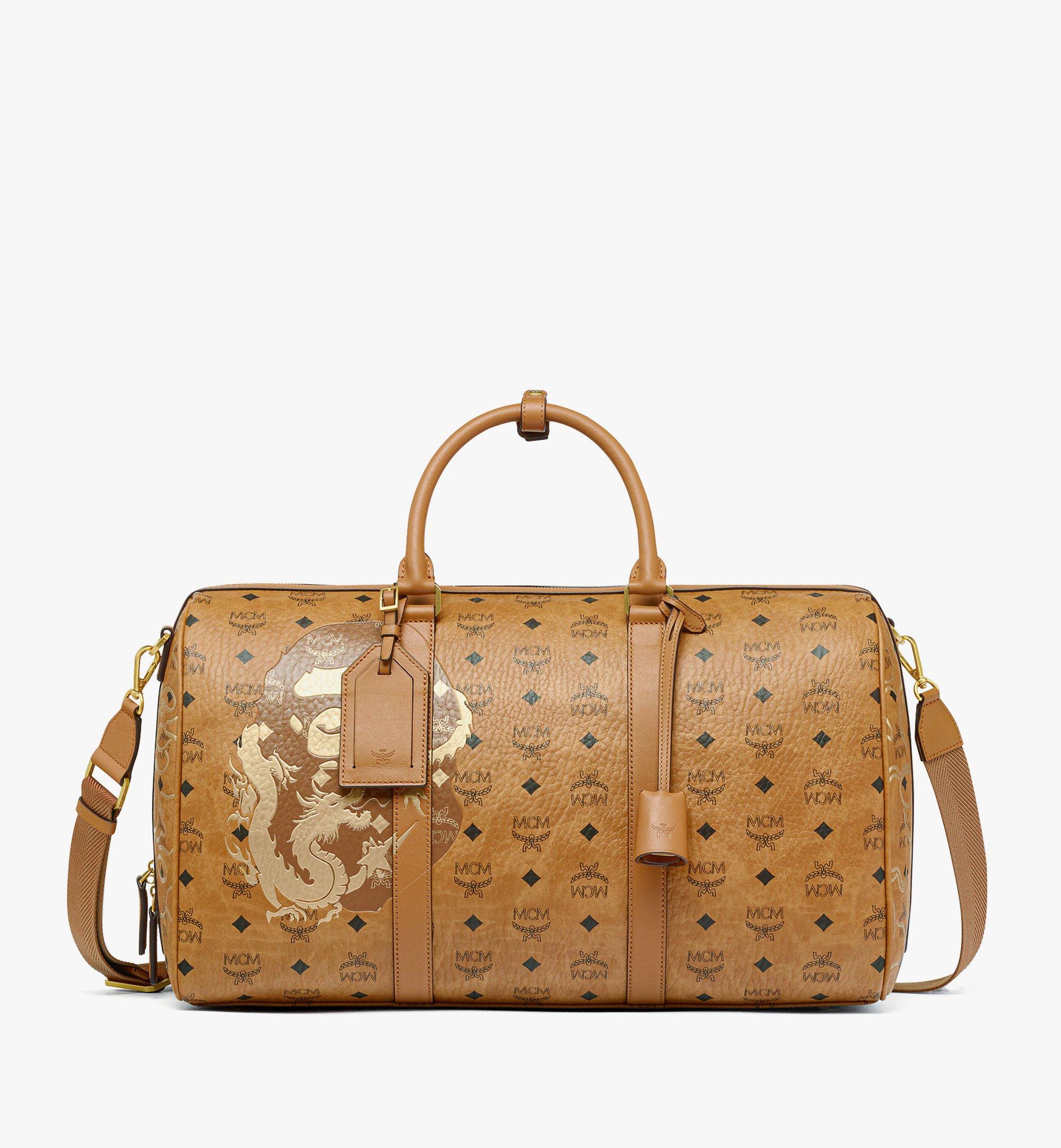 Medium MCM x BAPE Ottomar Weekender Bag in Visetos Cognac | MCM ®US