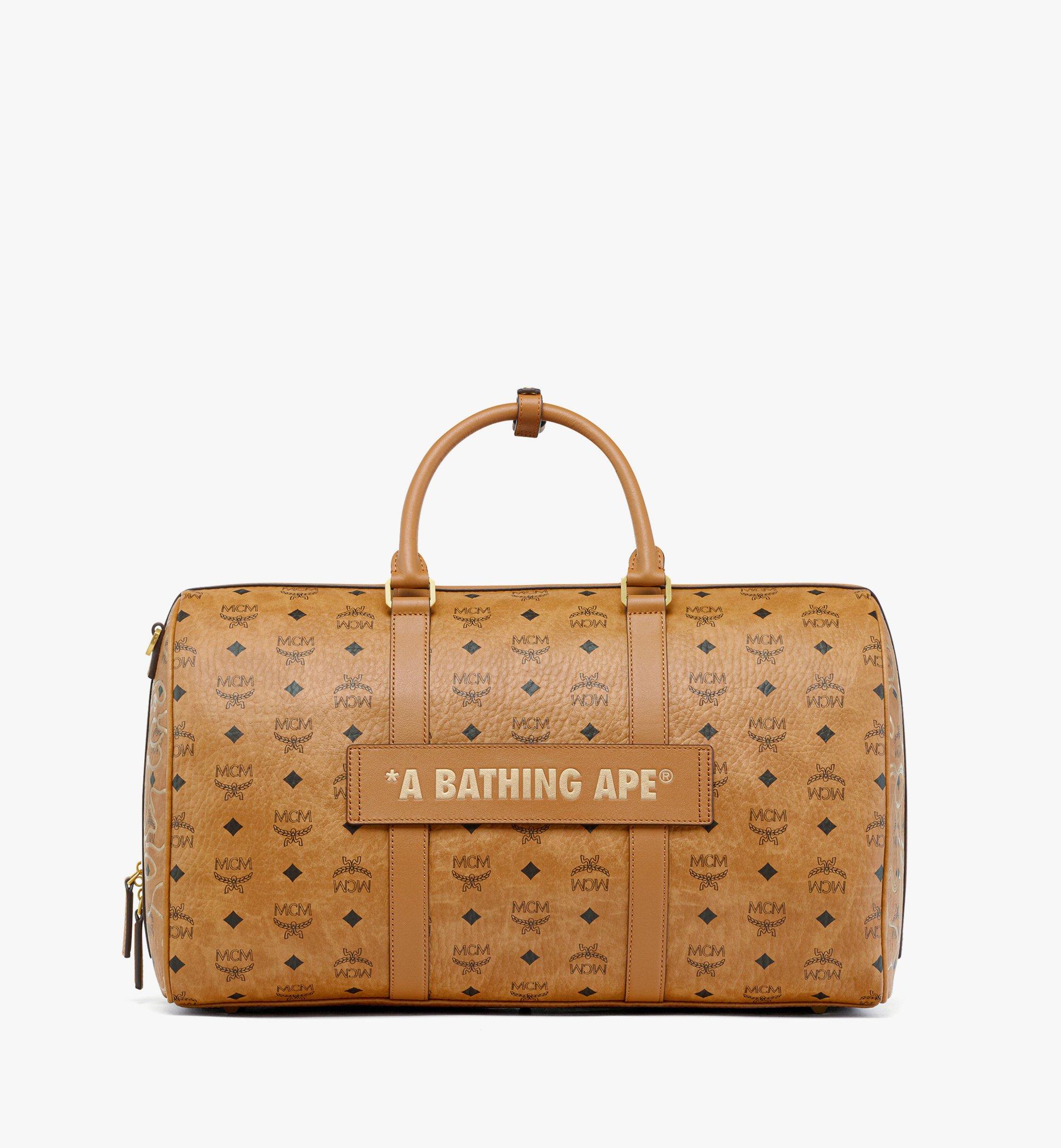 Medium MCM x BAPE Ottomar Weekender Bag in Visetos Cognac | MCM ®TW