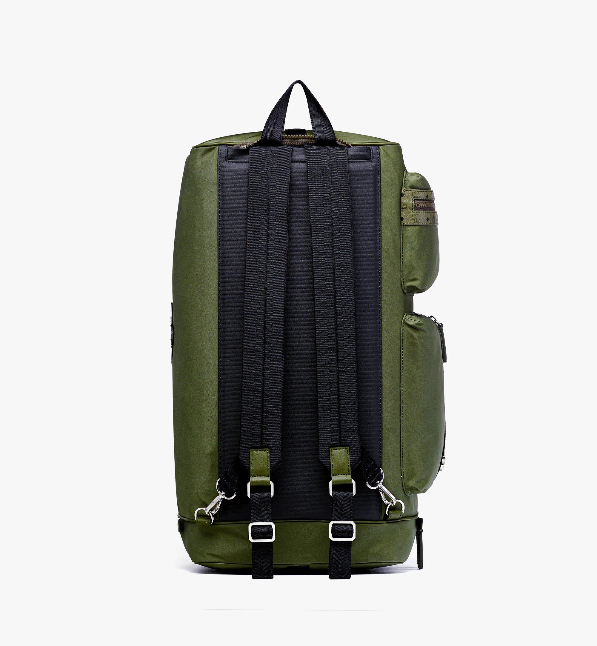 MCM Ottomar Weekender Backpack in ECONYL® and Leather Green MMVFATT01K8001 Alternate View 4