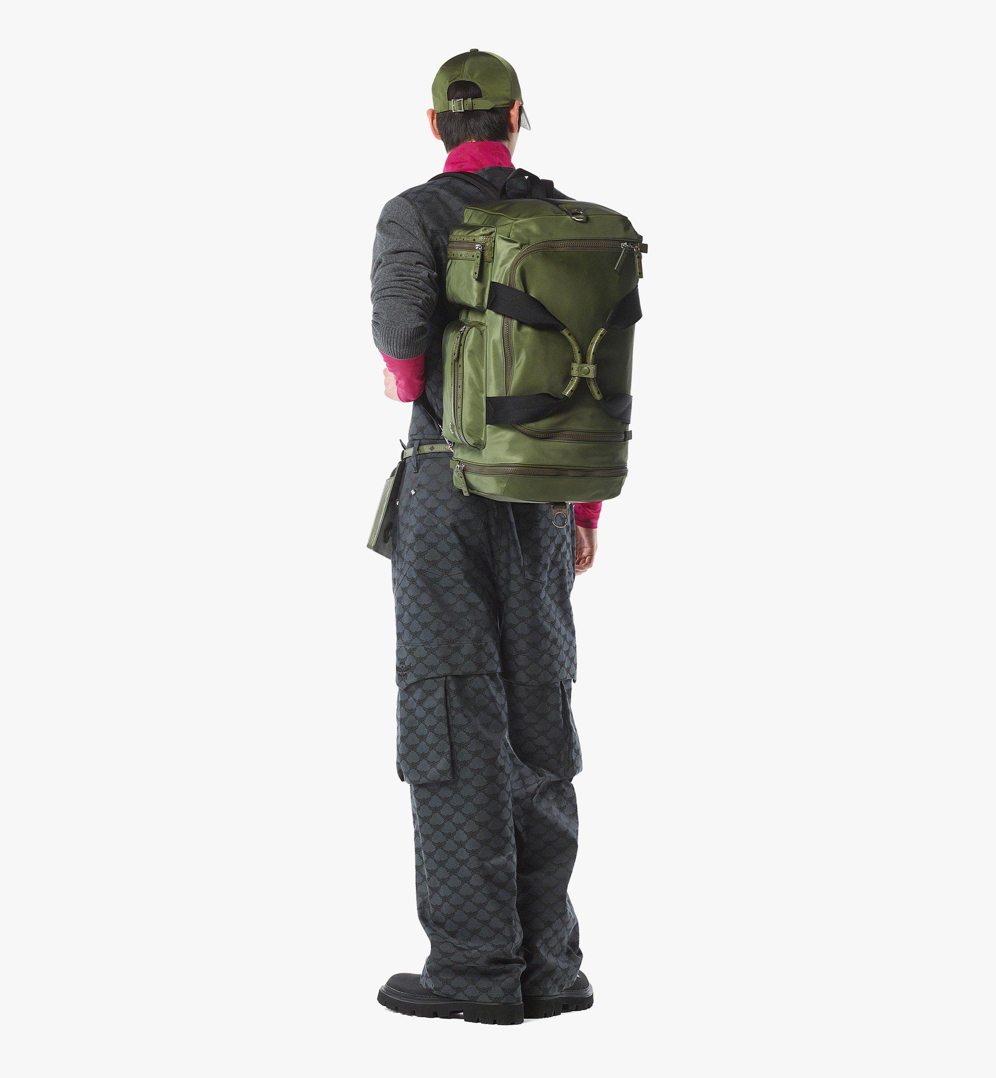 MCM Ottomar Weekender Backpack in ECONYL® and Leather Green MMVFATT01K8001 Alternate View 5