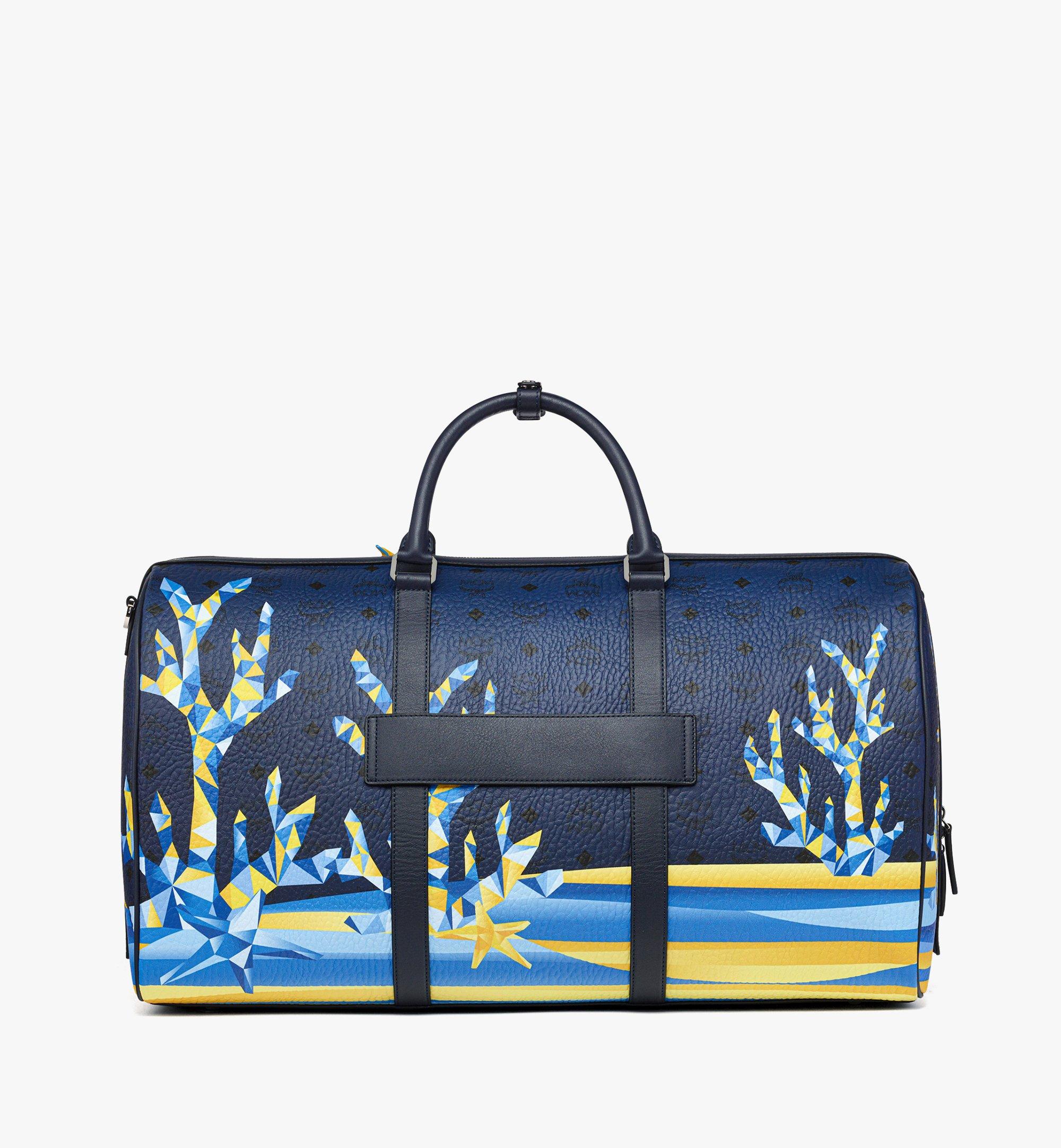 MCM Ottomar Weekender Bag in Cubic Coral Visetos Blue MMVFSTT01VC001 Alternate View 3