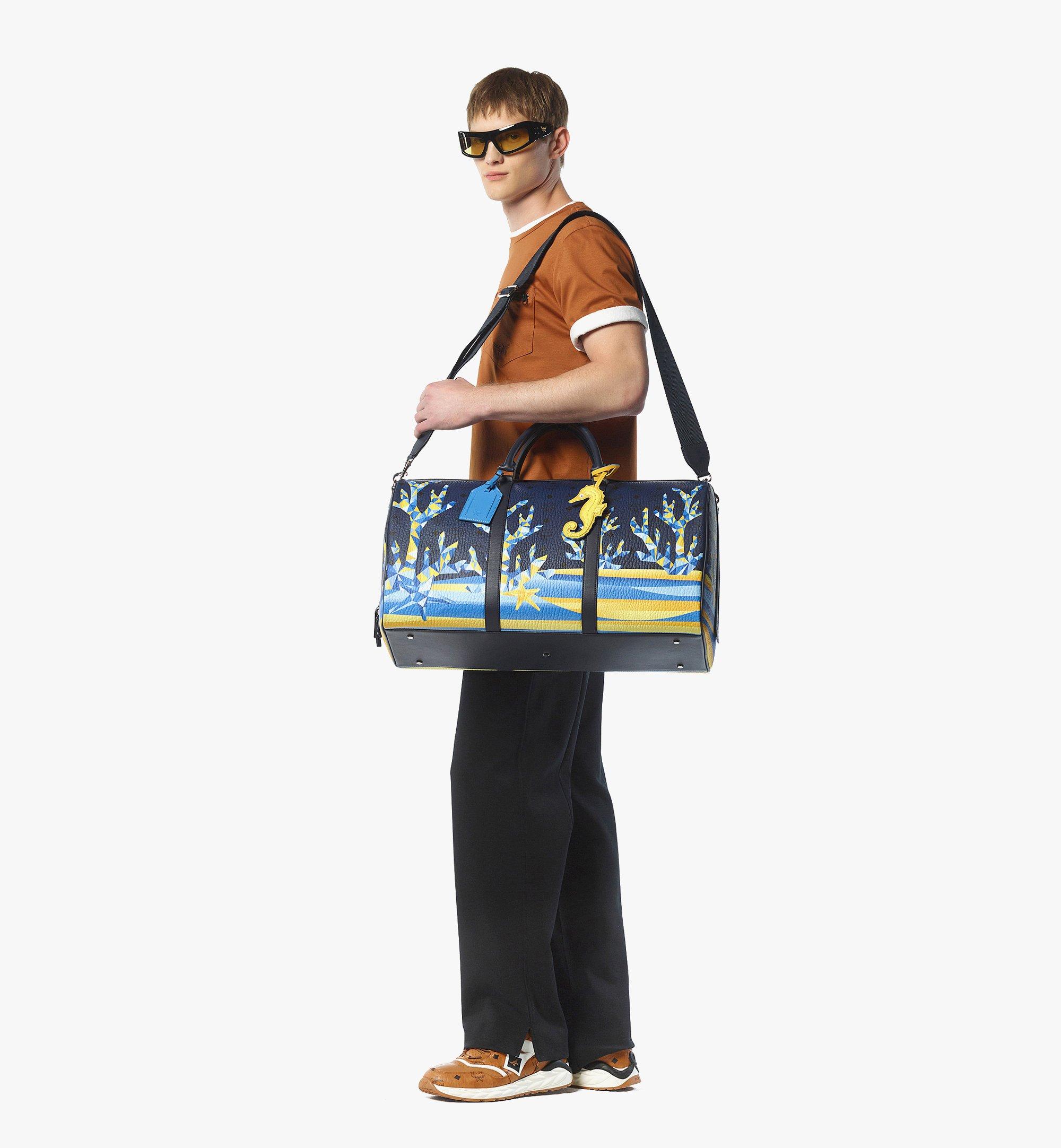 MCM Ottomar Weekender Bag in Cubic Coral Visetos Blue MMVFSTT01VC001 Alternate View 2
